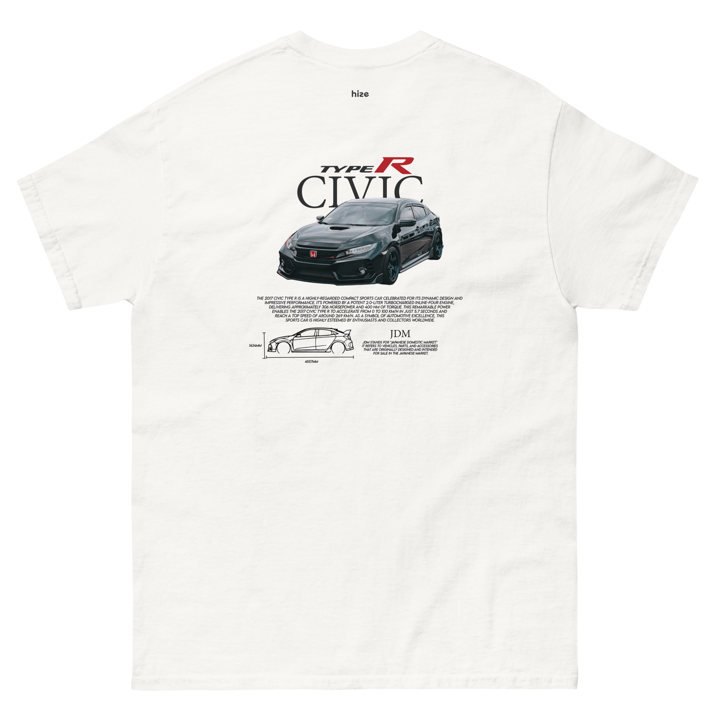Honda Civic Type R T-shirt - White Back