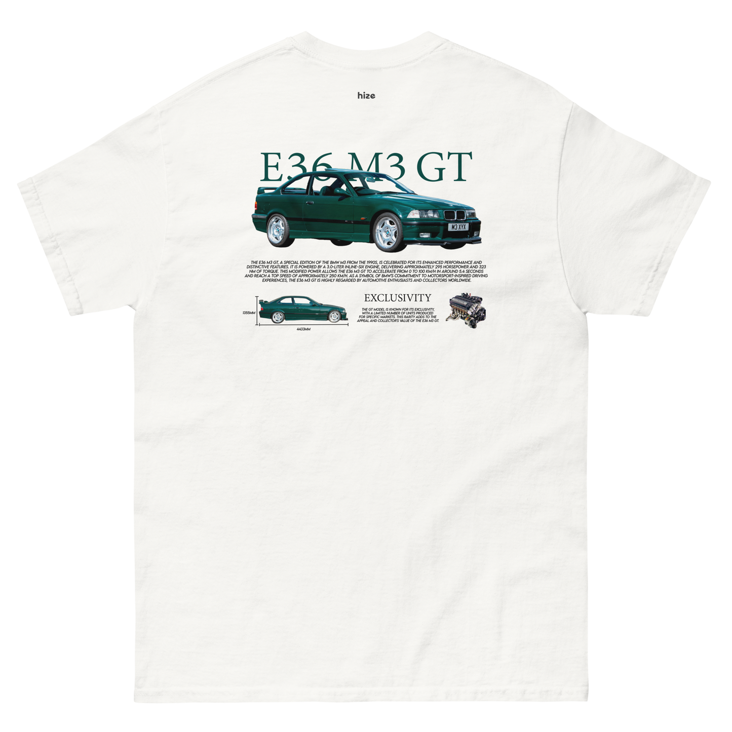 BMW M3 E36 T-shirt - White Back