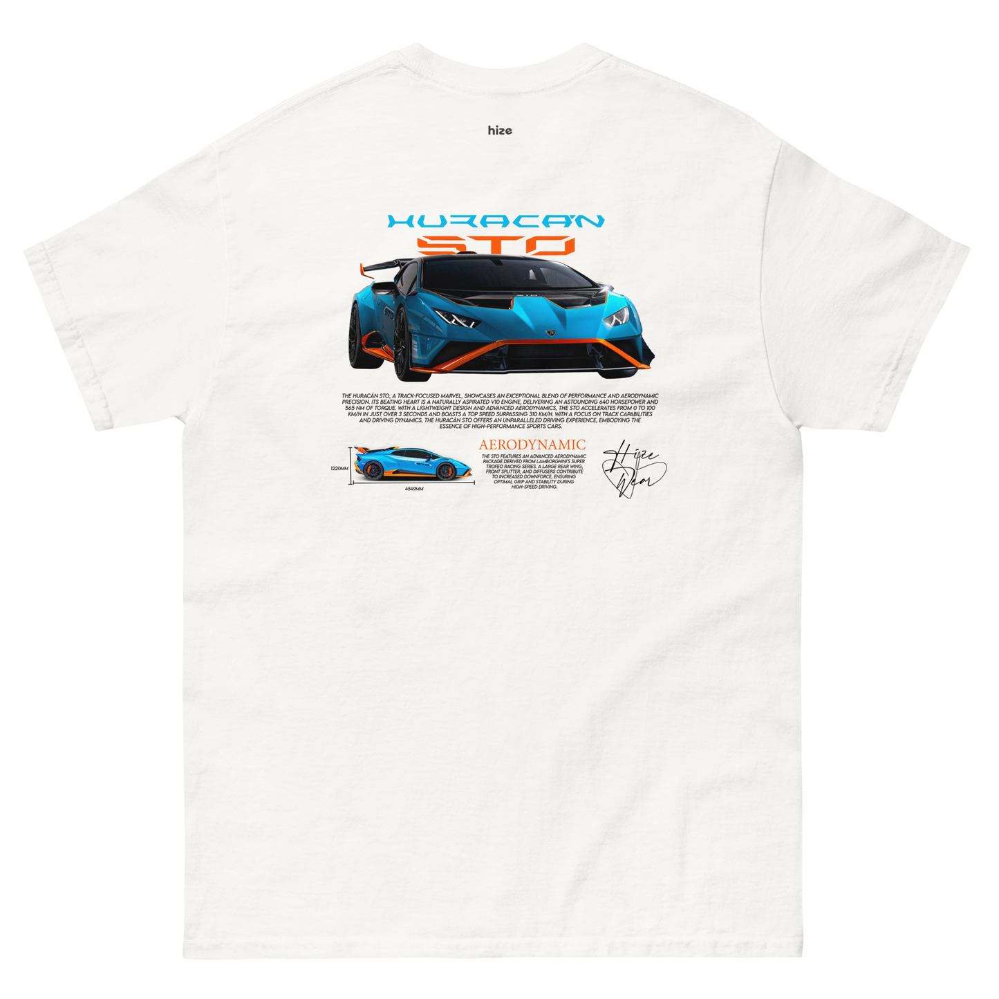 Lamborghini Huracán STO T-shirt - White Back