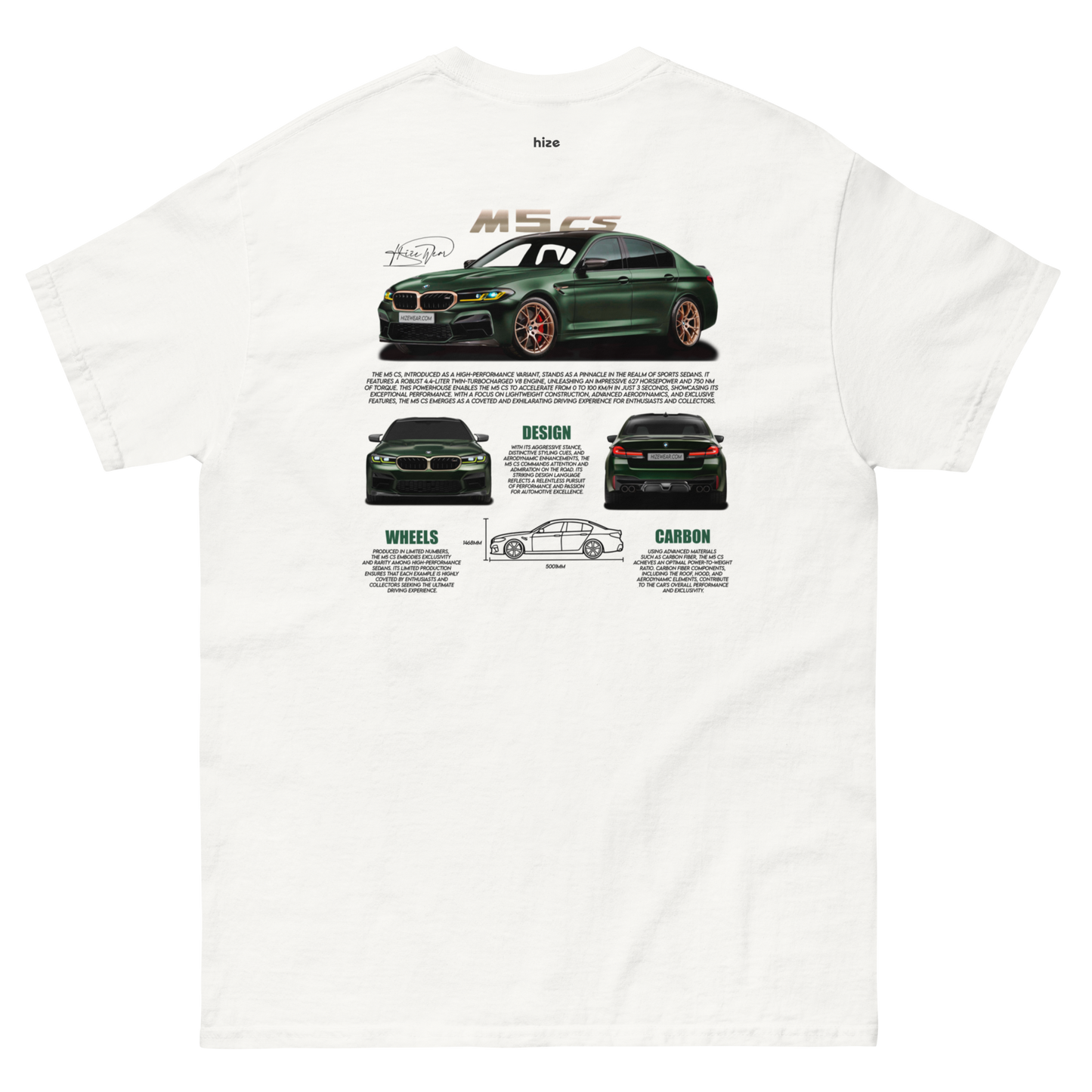 BMW M5 CS T-shirt | White Back