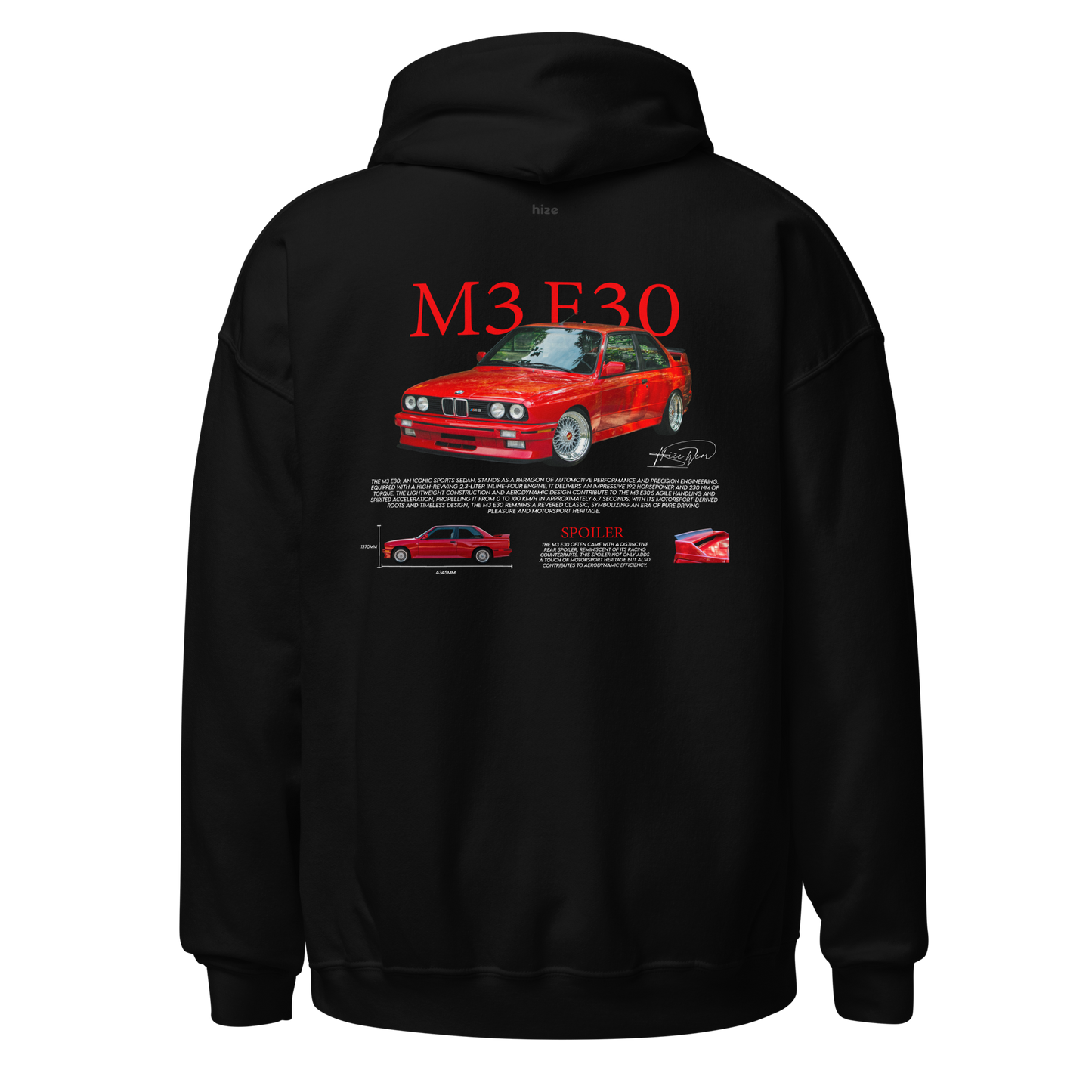 BMW M3 E30 Hoodie - Black Back
