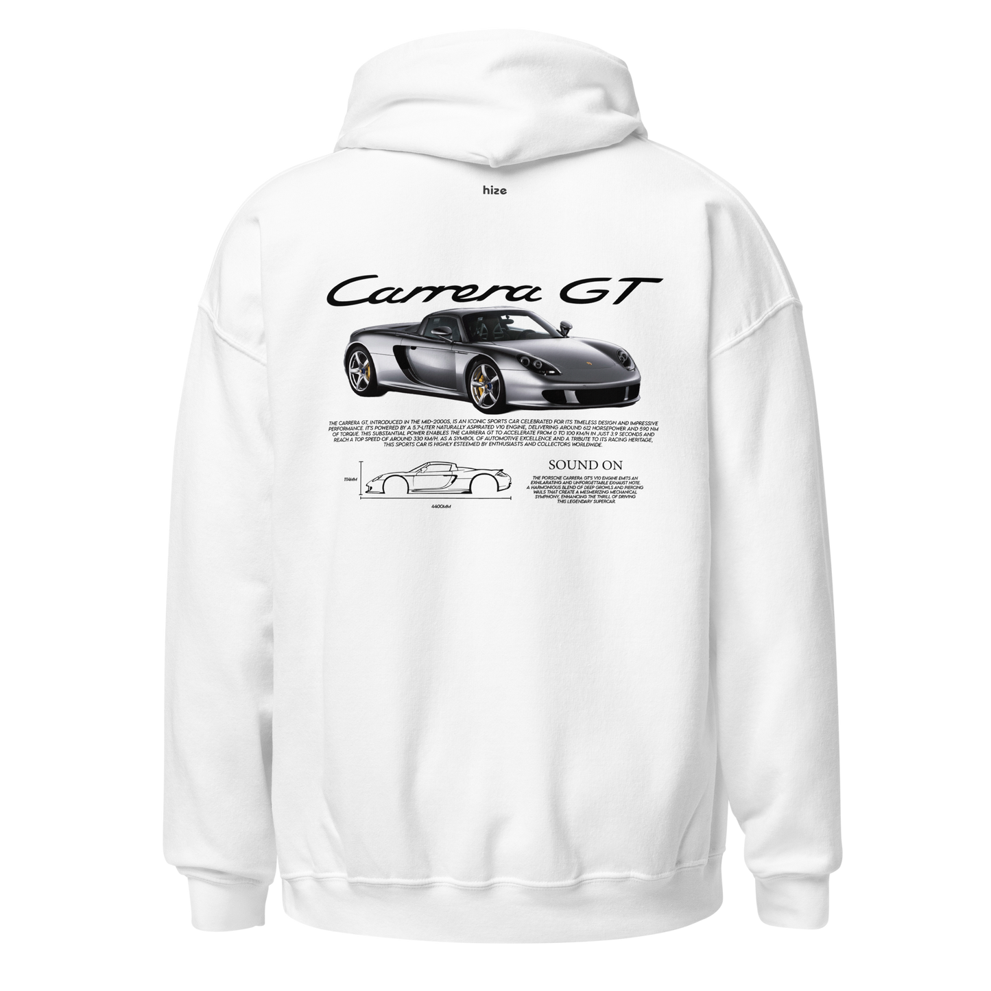 Porsche Carrera GT Hoodie - White Back View