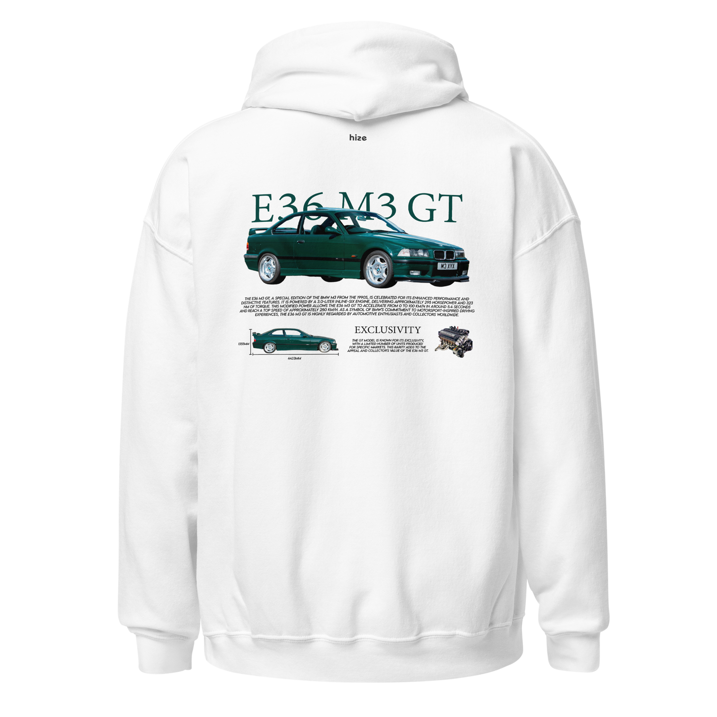 BMW M3 E36 Hoodie - White Back