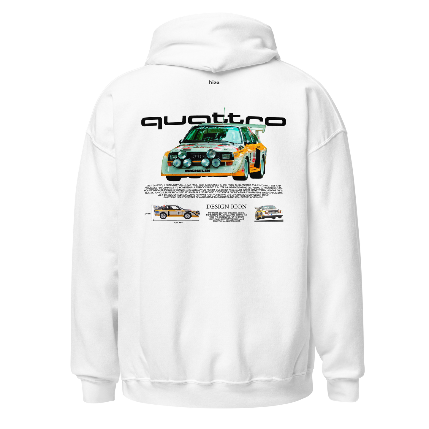 Audi S1 Quattro Hoodie White in Stock