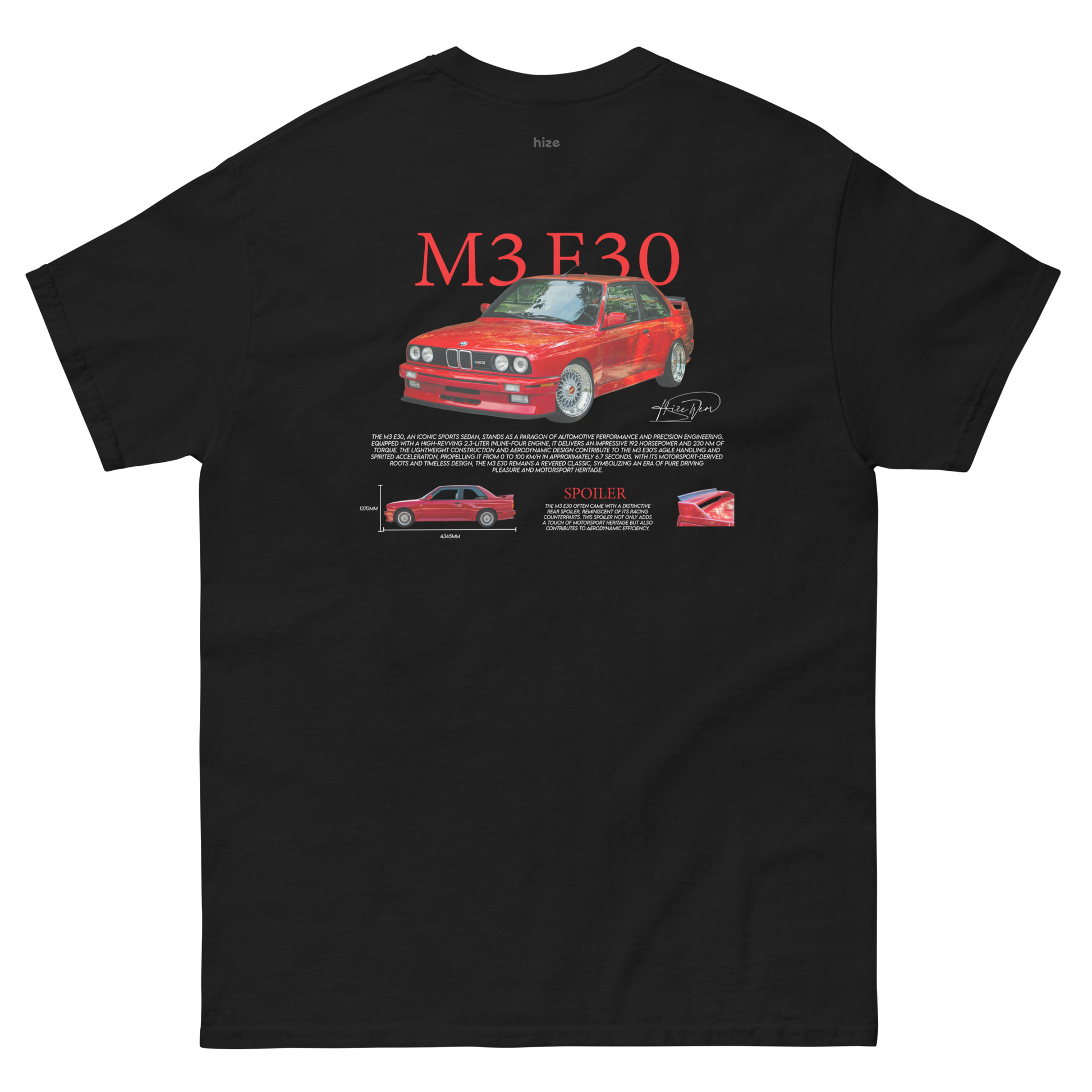 BMW M3 E30 T-shirt Black in Stock