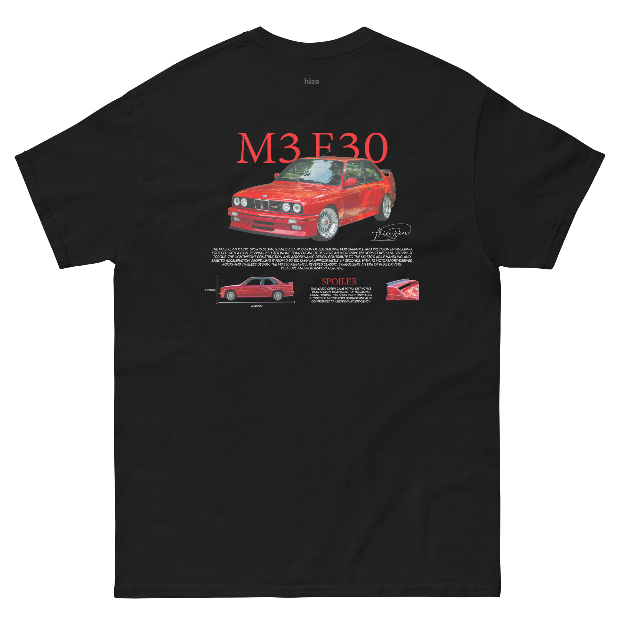 BMW M3 E30 T-shirt Black in Stock