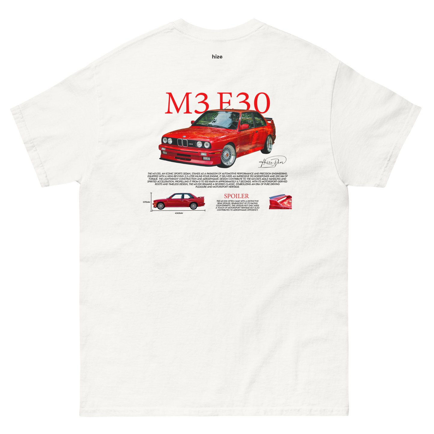 BMW M3 E30 T-shirt White in Stock