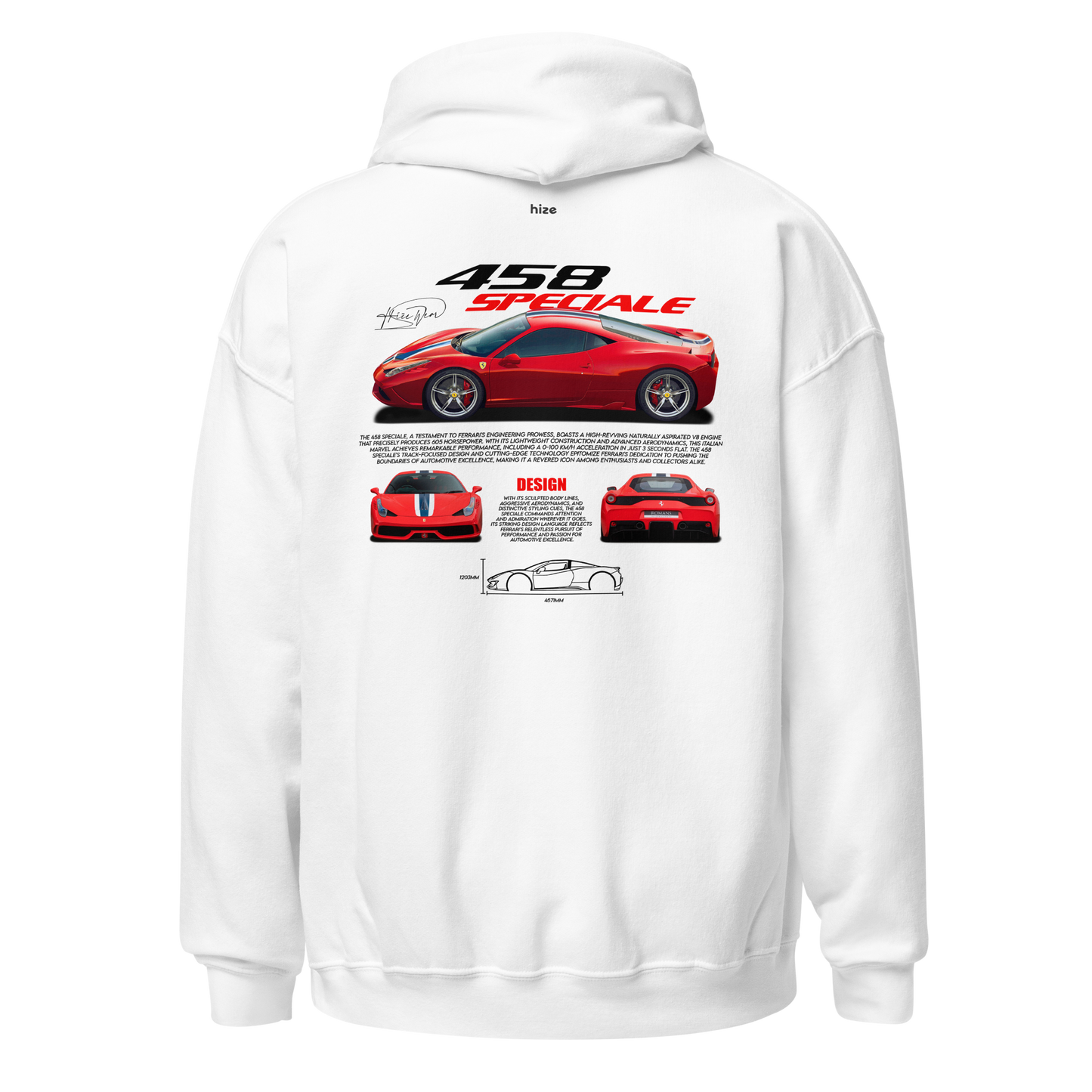 Ferrari 458 Speciale Hoodie White in Stock