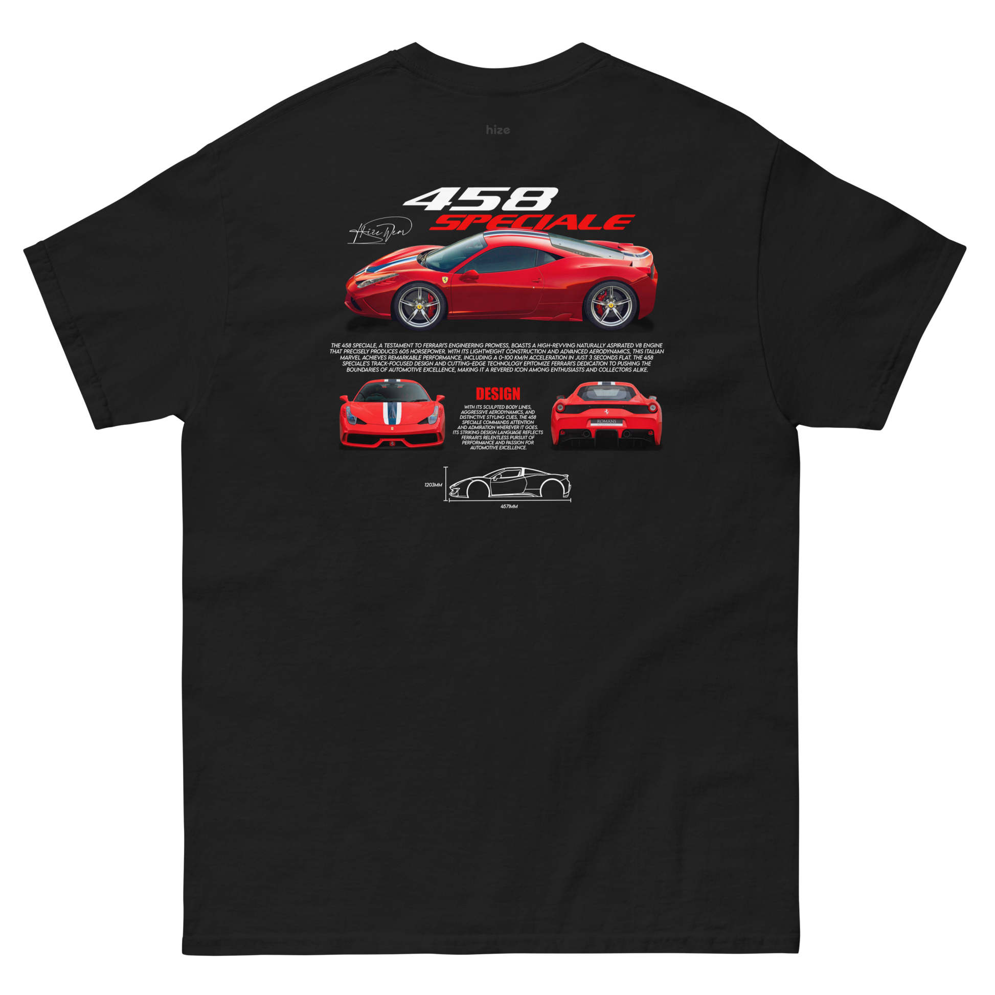 Ferrari 458 Speciale T-shirt Black in Stock