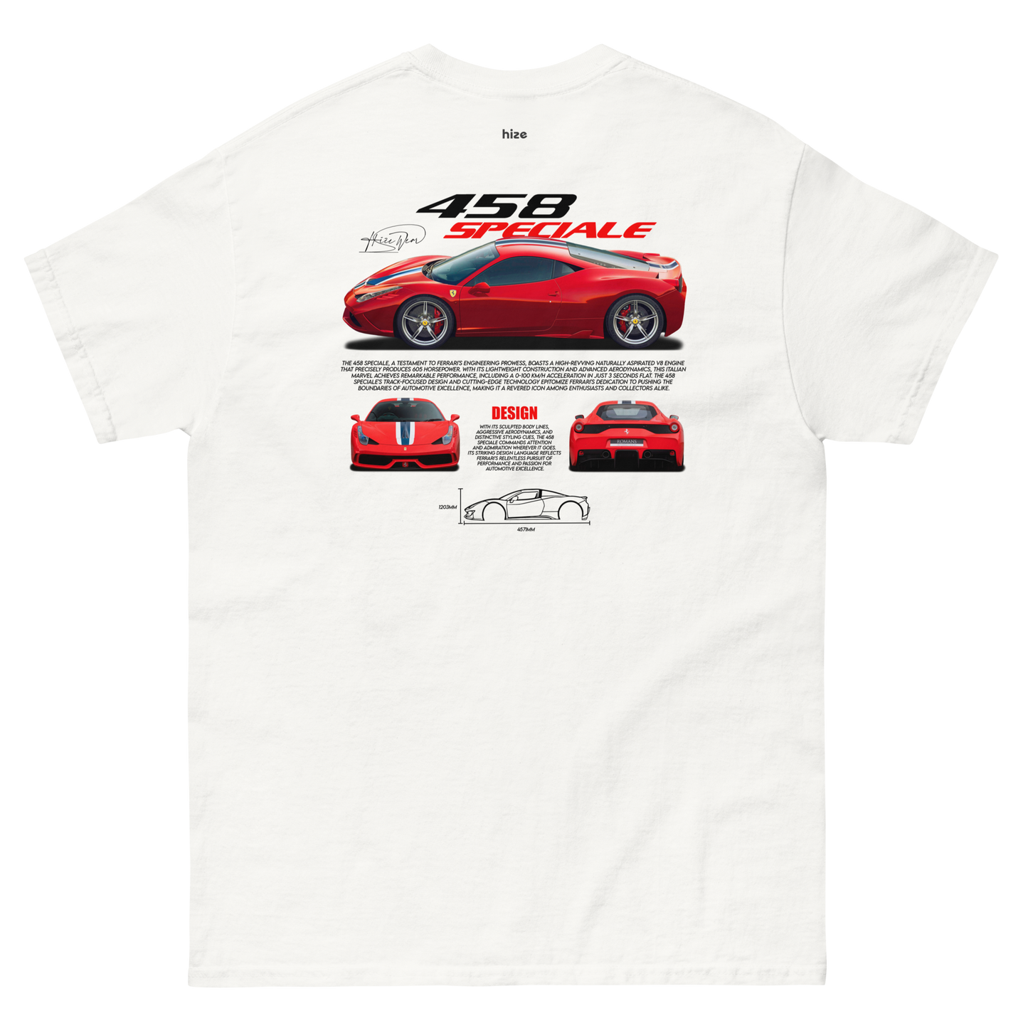 Ferrari 458 Speciale T-shirt White in Stock