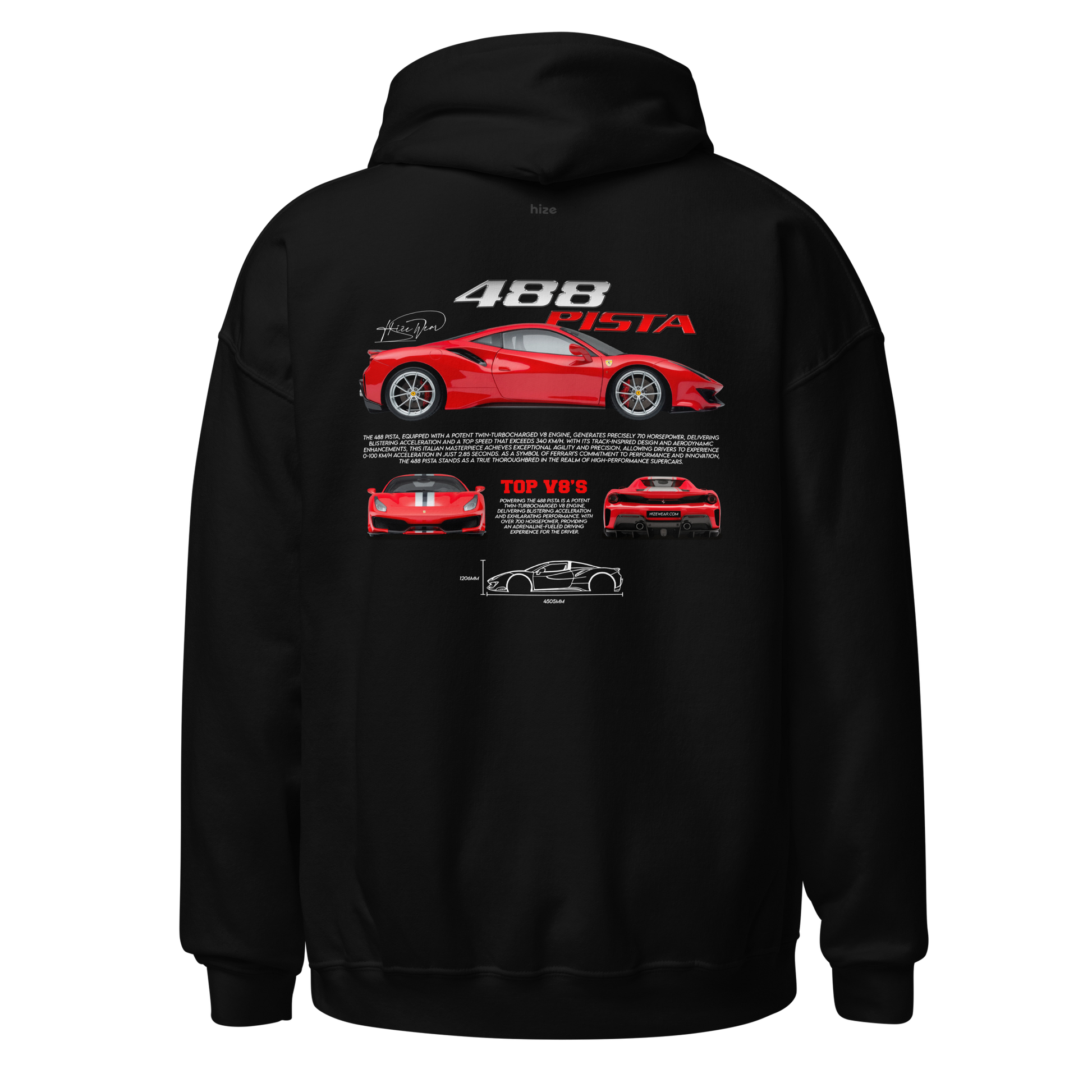 Ferrari 488 Pista Hoodie Black in Stock