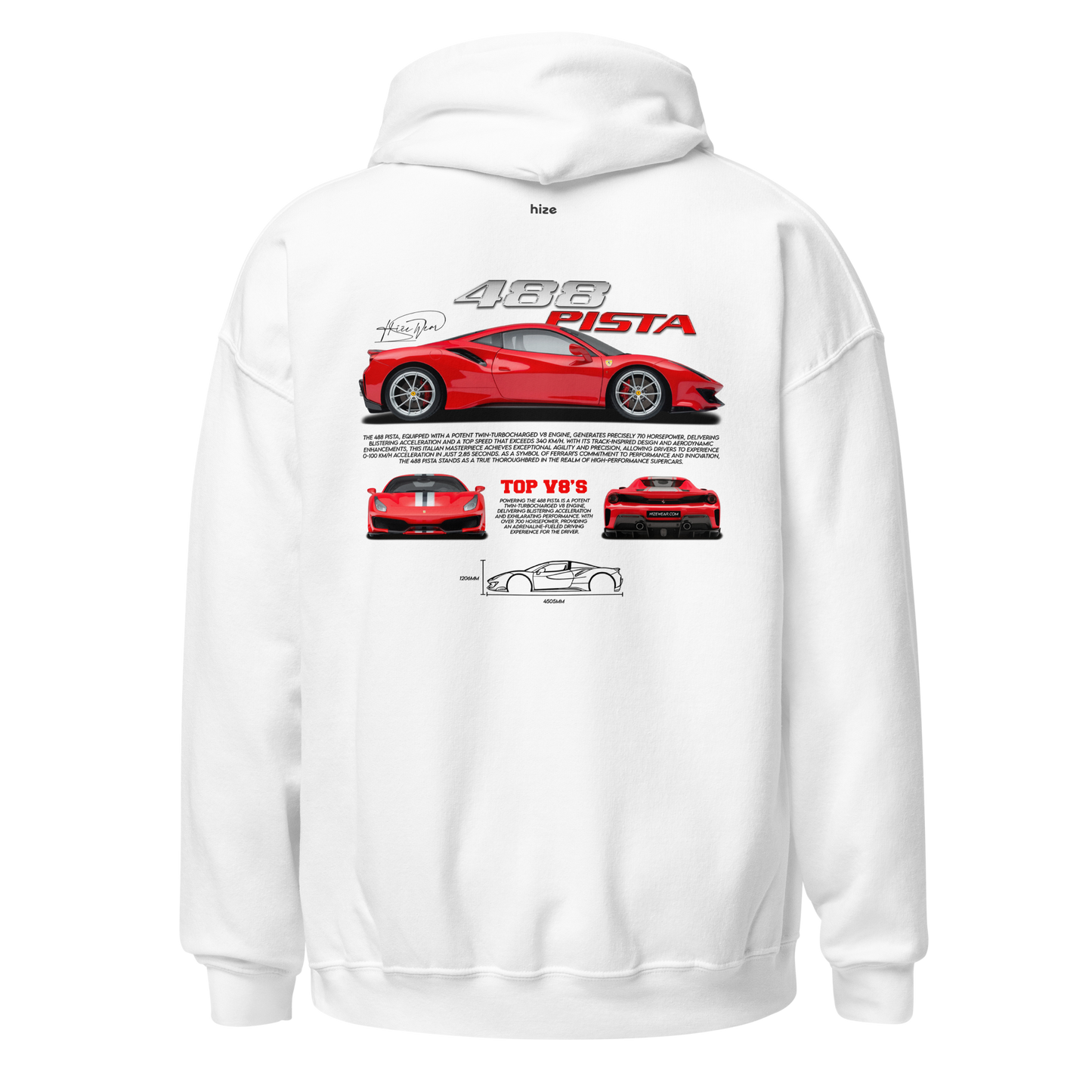 Ferrari 488 Pista Hoodie White in Stock