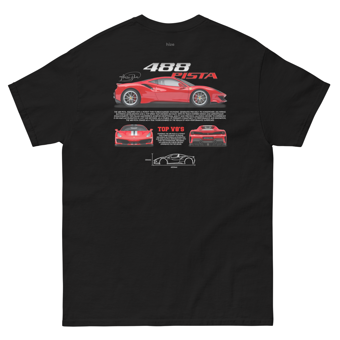 Ferrari 488 Pista T-shirt Black in Stock