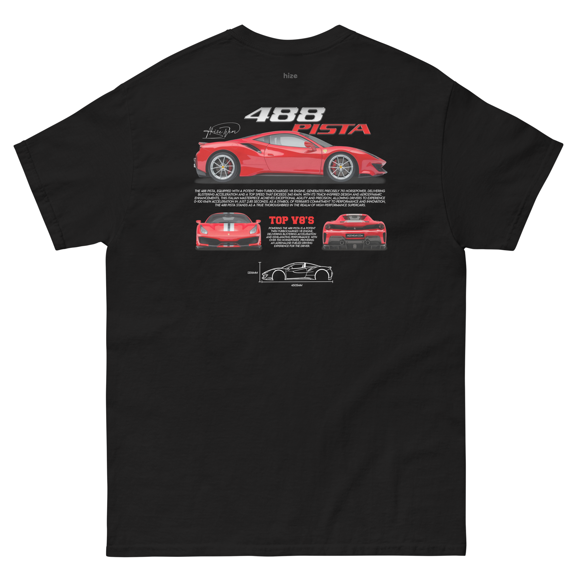 Ferrari 488 Pista T-shirt Black in Stock