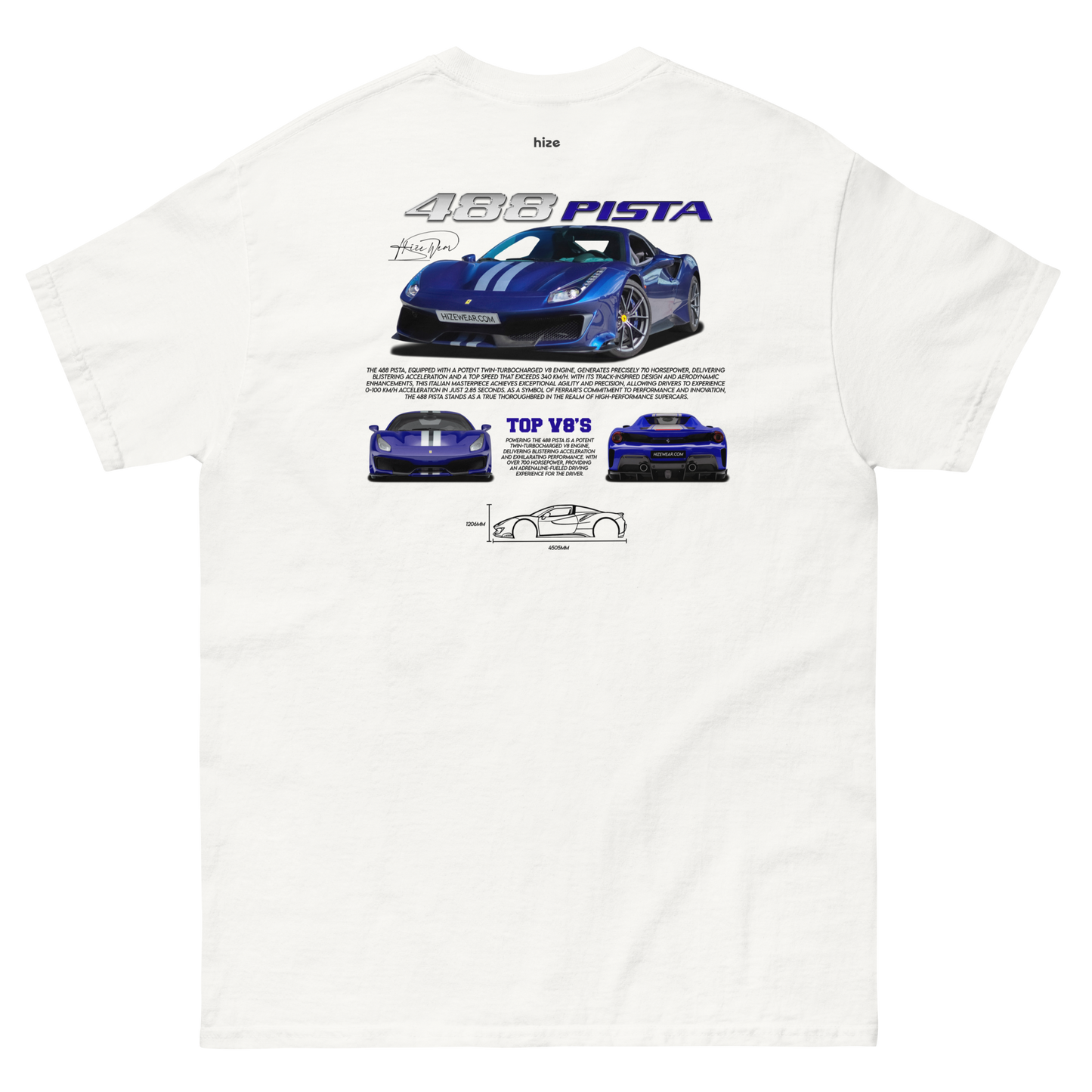 Ferrari 488 Pista T-shirt White Blue in Stock