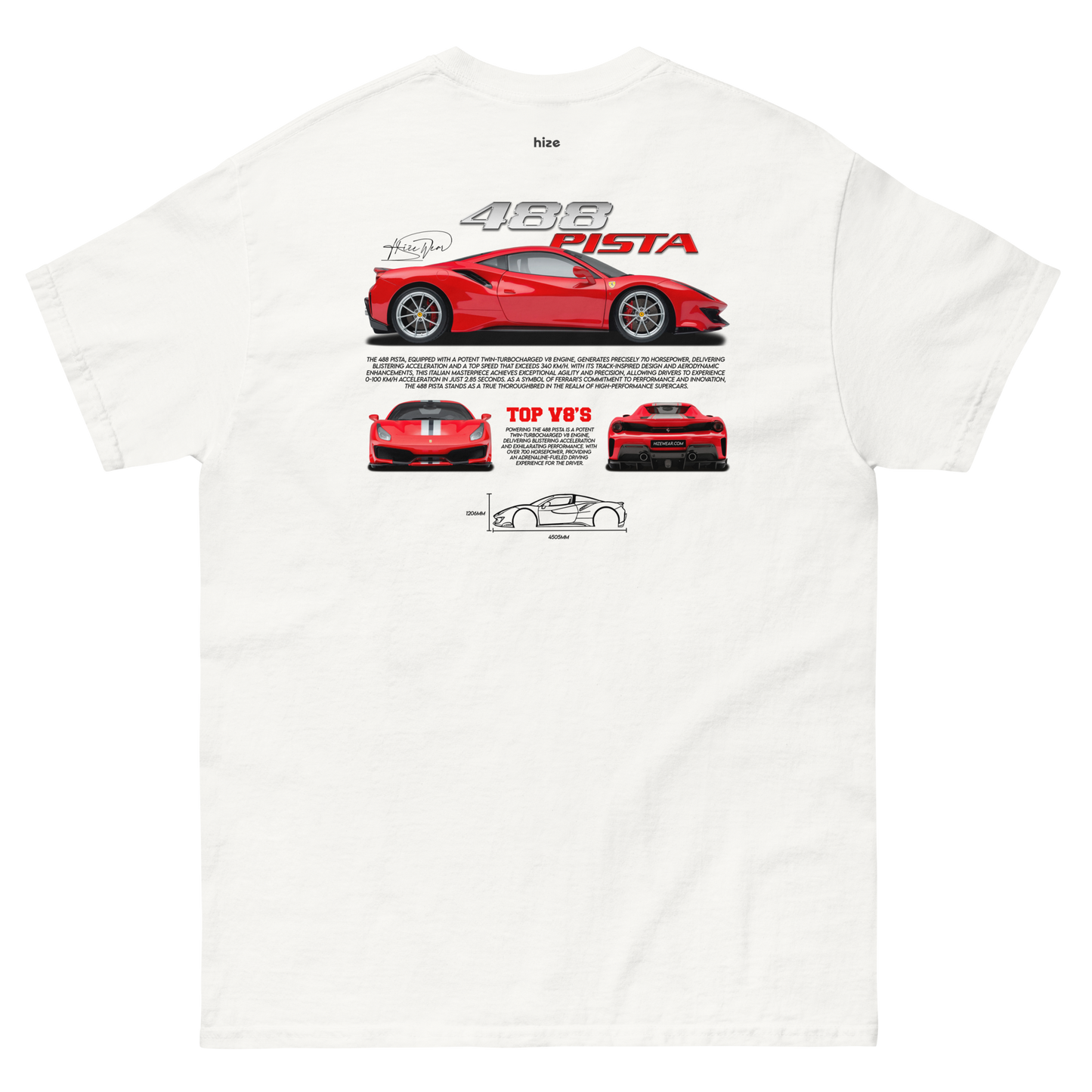 Ferrari 488 Pista T-shirt White in Stock