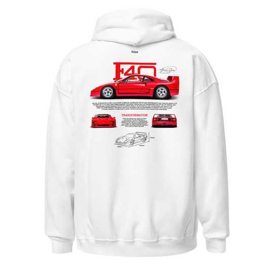 Ferrari F40 1987 Hoodie White in Stock