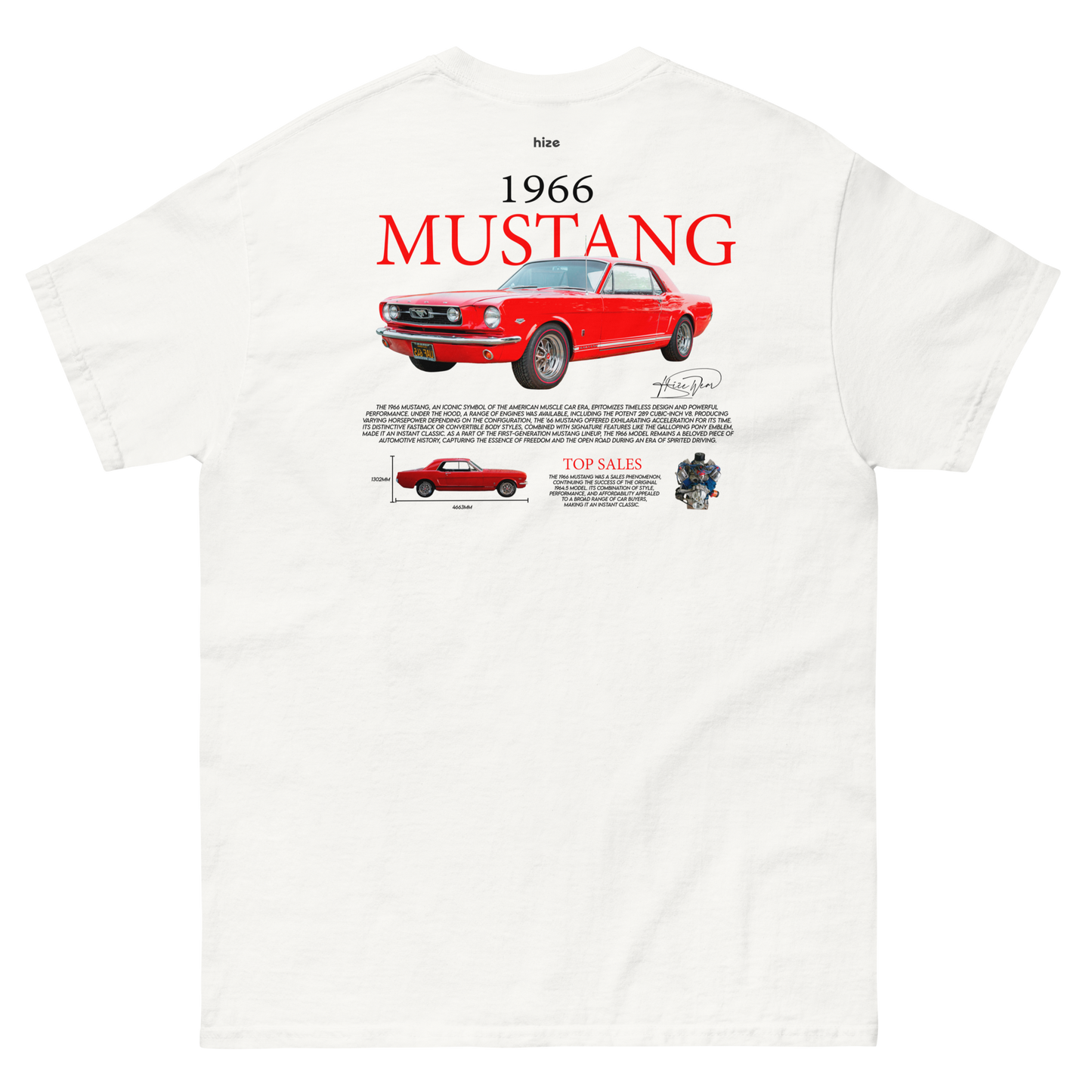 Ford Mustang Coupé 289 T-shirt White in Stock