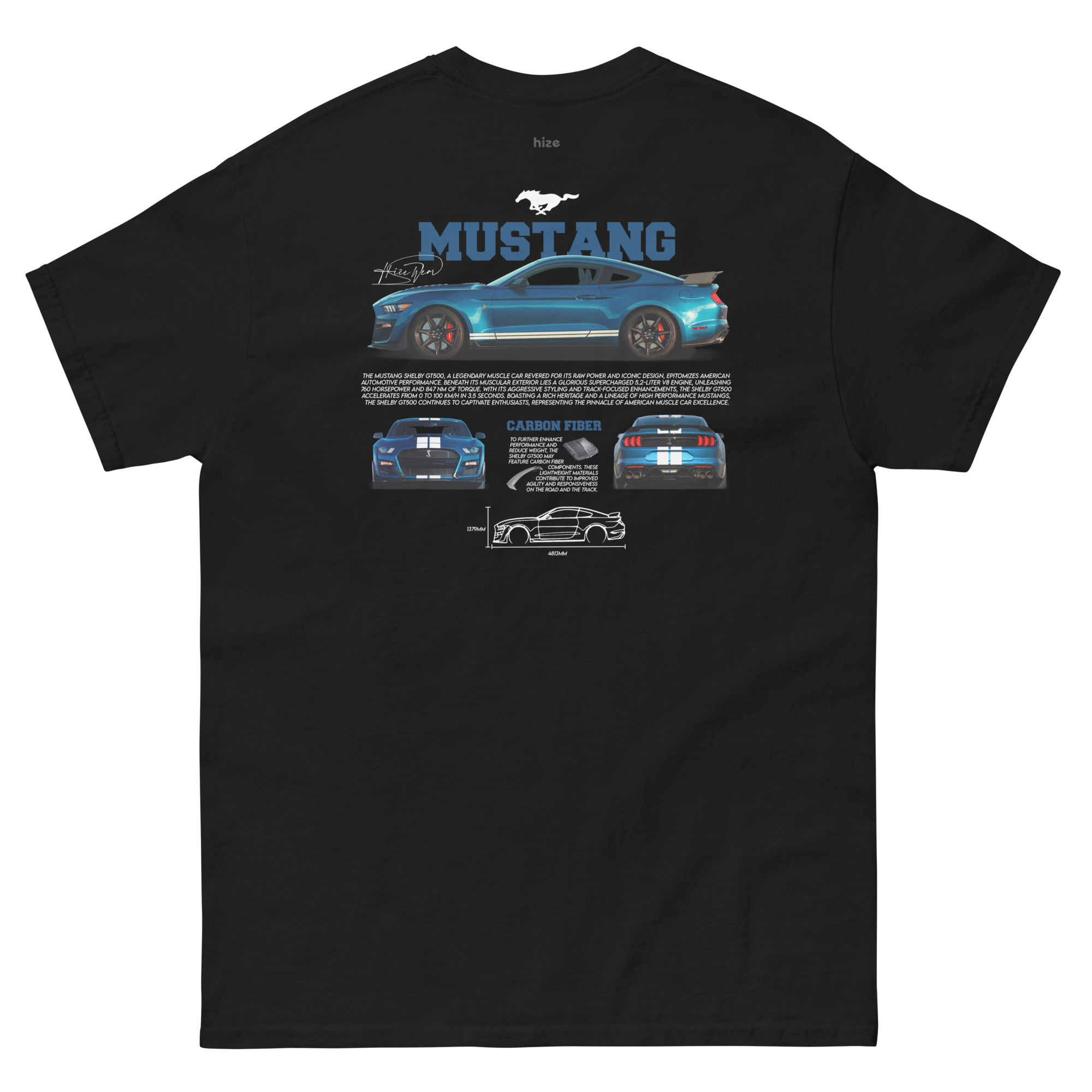 Ford Mustang Shelby GT500 T-shirt Black in Stock