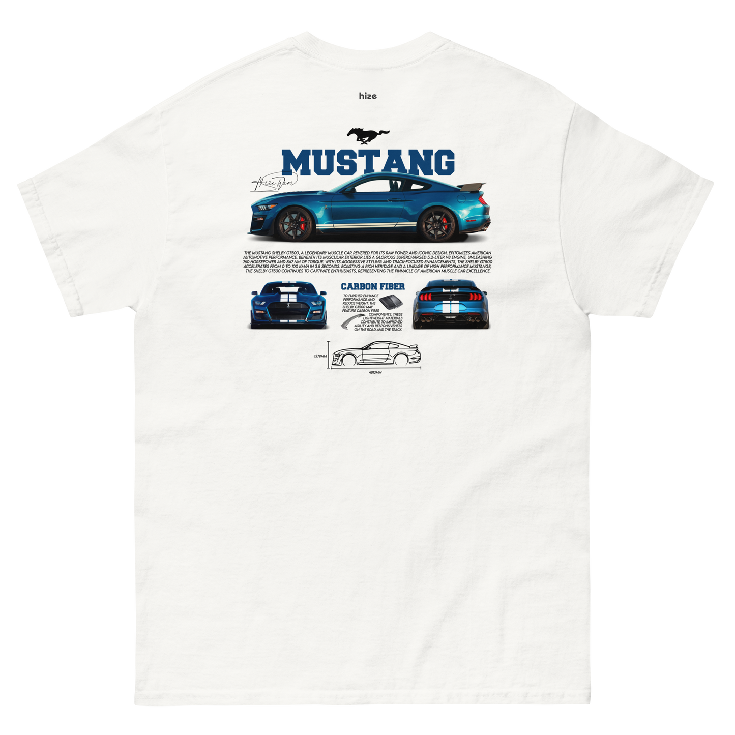 Ford Mustang Shelby GT500 T-shirt White in Stock