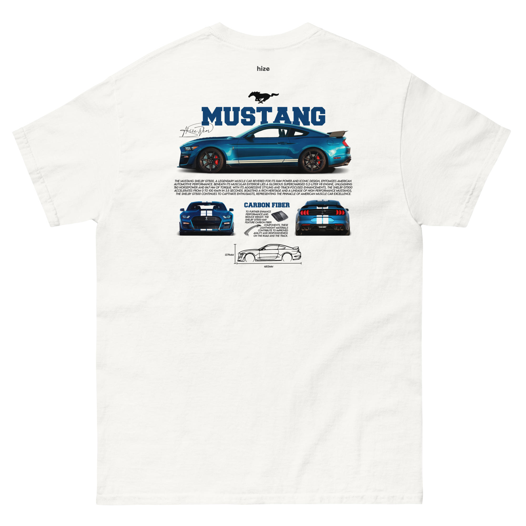 Ford Mustang Shelby GT500 T-shirt White in Stock