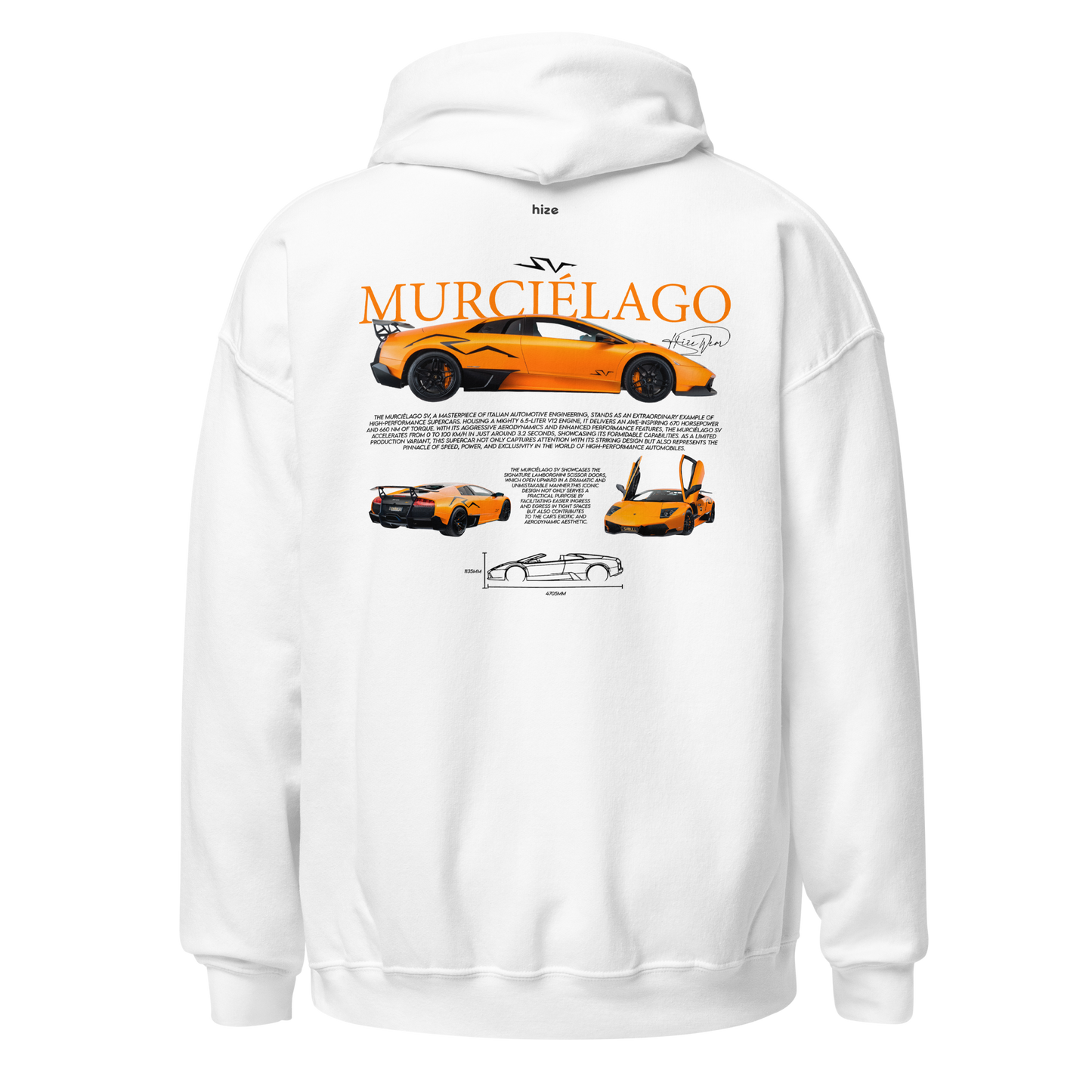 Lamborghini Murciélago SV Hoodie White in Stock