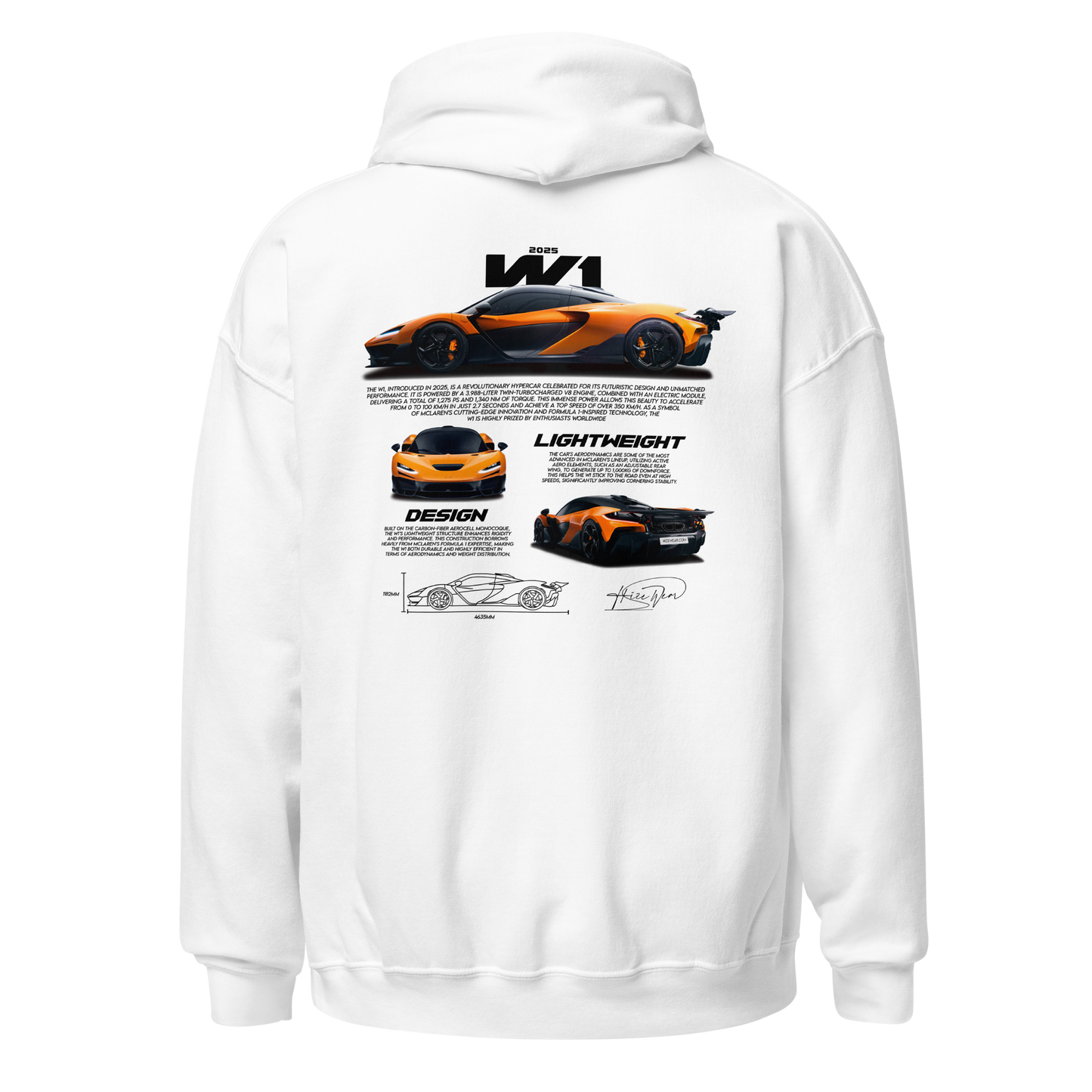 McLaren W1 Hoodie White in Stock