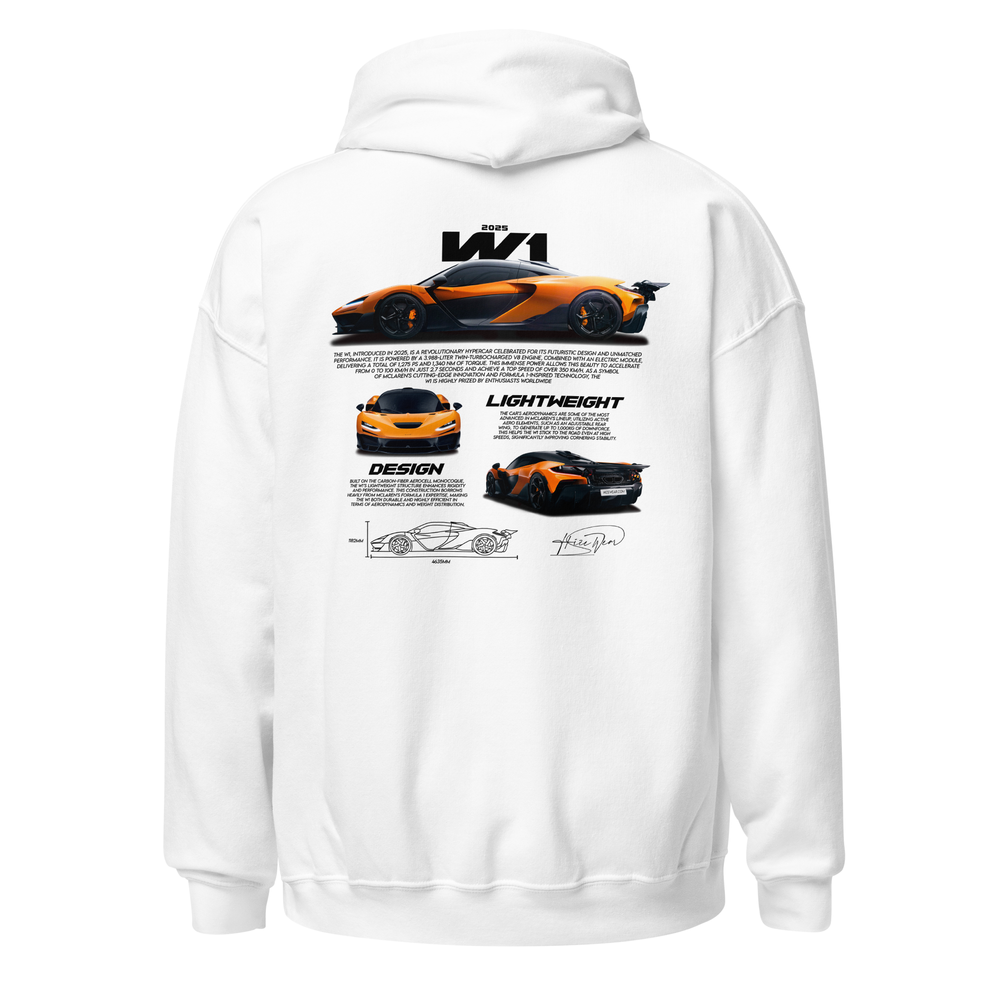 McLaren W1 Hoodie White in Stock
