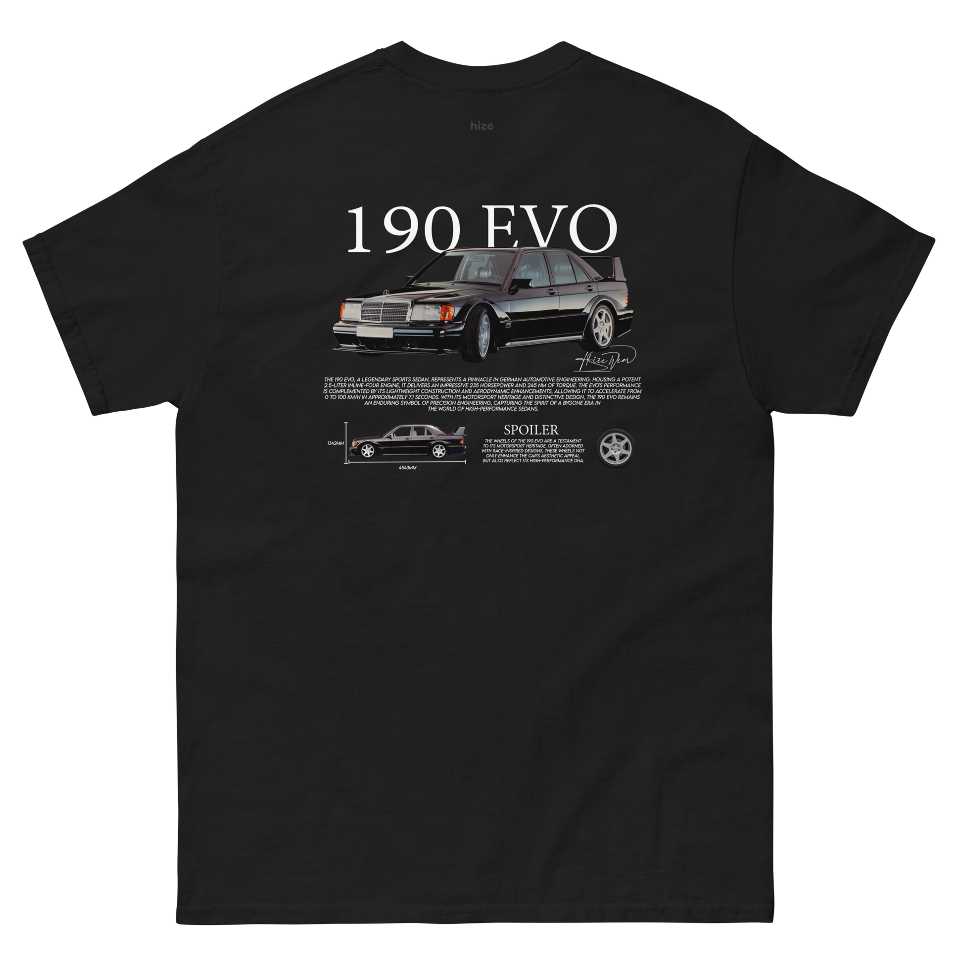 Mercedes-Benz 190 EVOLUTION II T-shirt Black in Stock