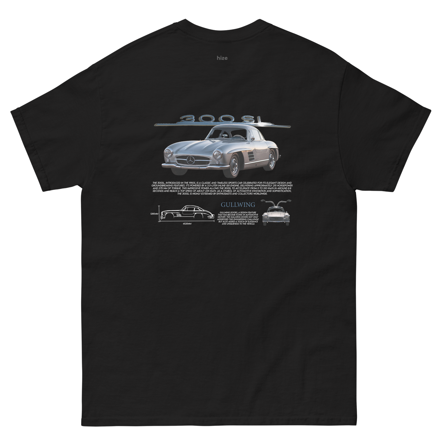 Mercedes-Benz 300 sl T-shirt Black in Stock