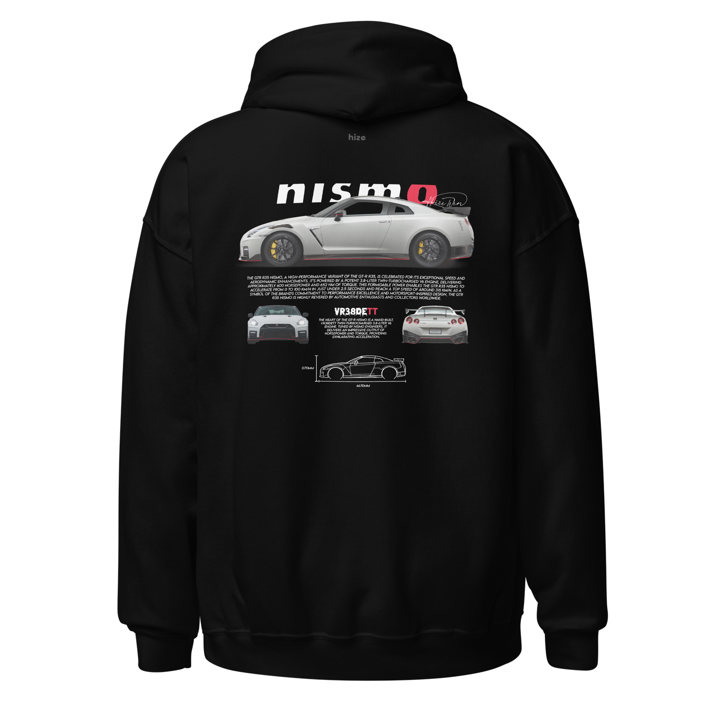 Nissan GT-R R35 Hoodie Black in Stock