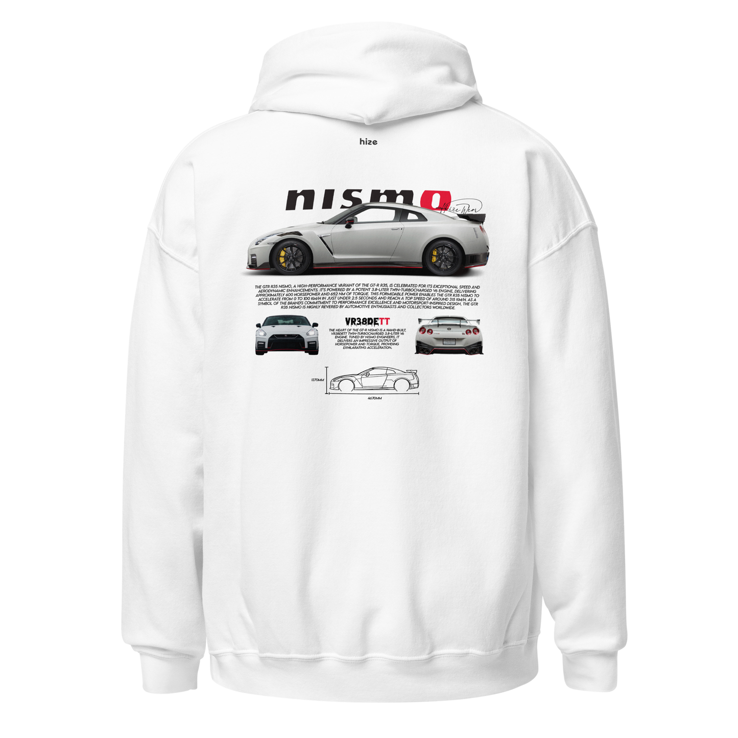 Nissan GT-R R35 Hoodie White in Stock