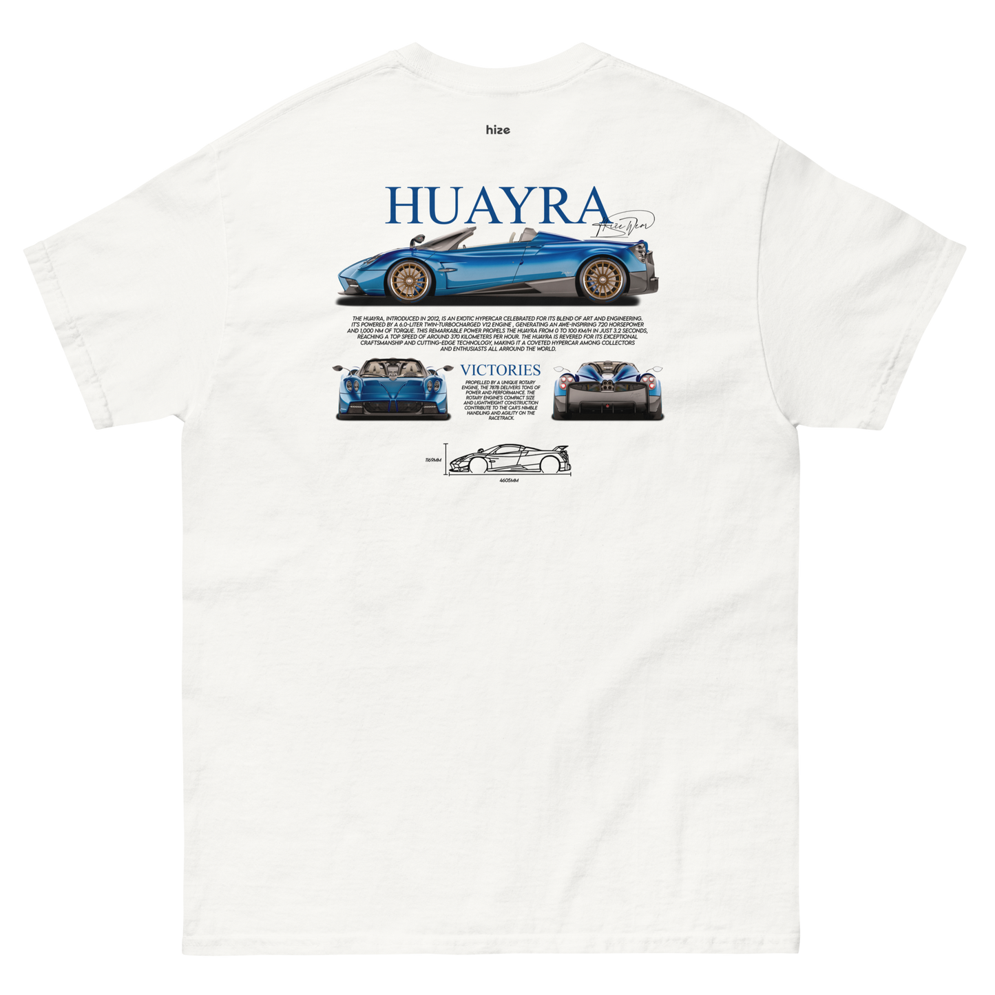 Pagani Huayra Roadster T-shirt White in Stock