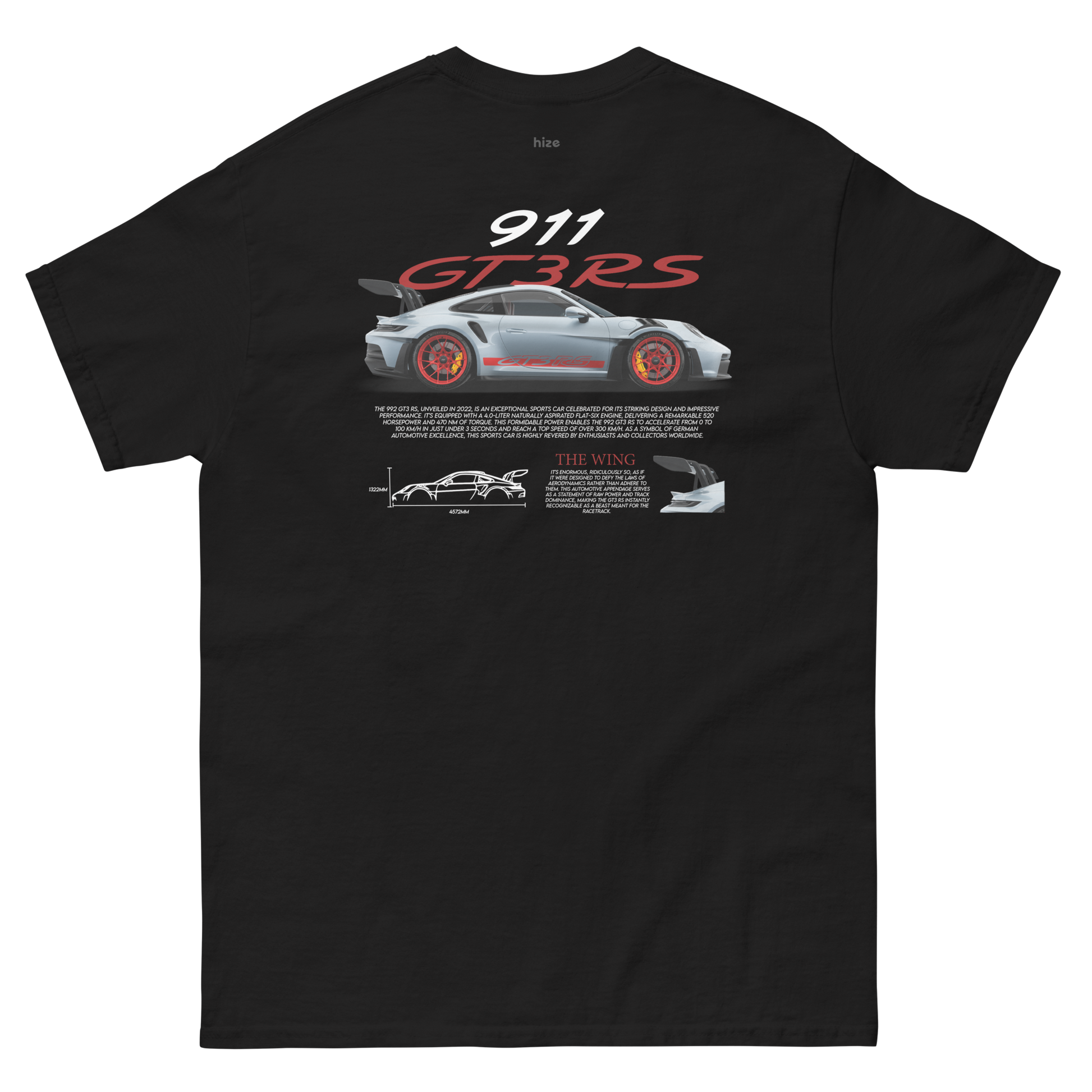 Porsche 911 GT3 RS 992 T-shirt Black in Stock