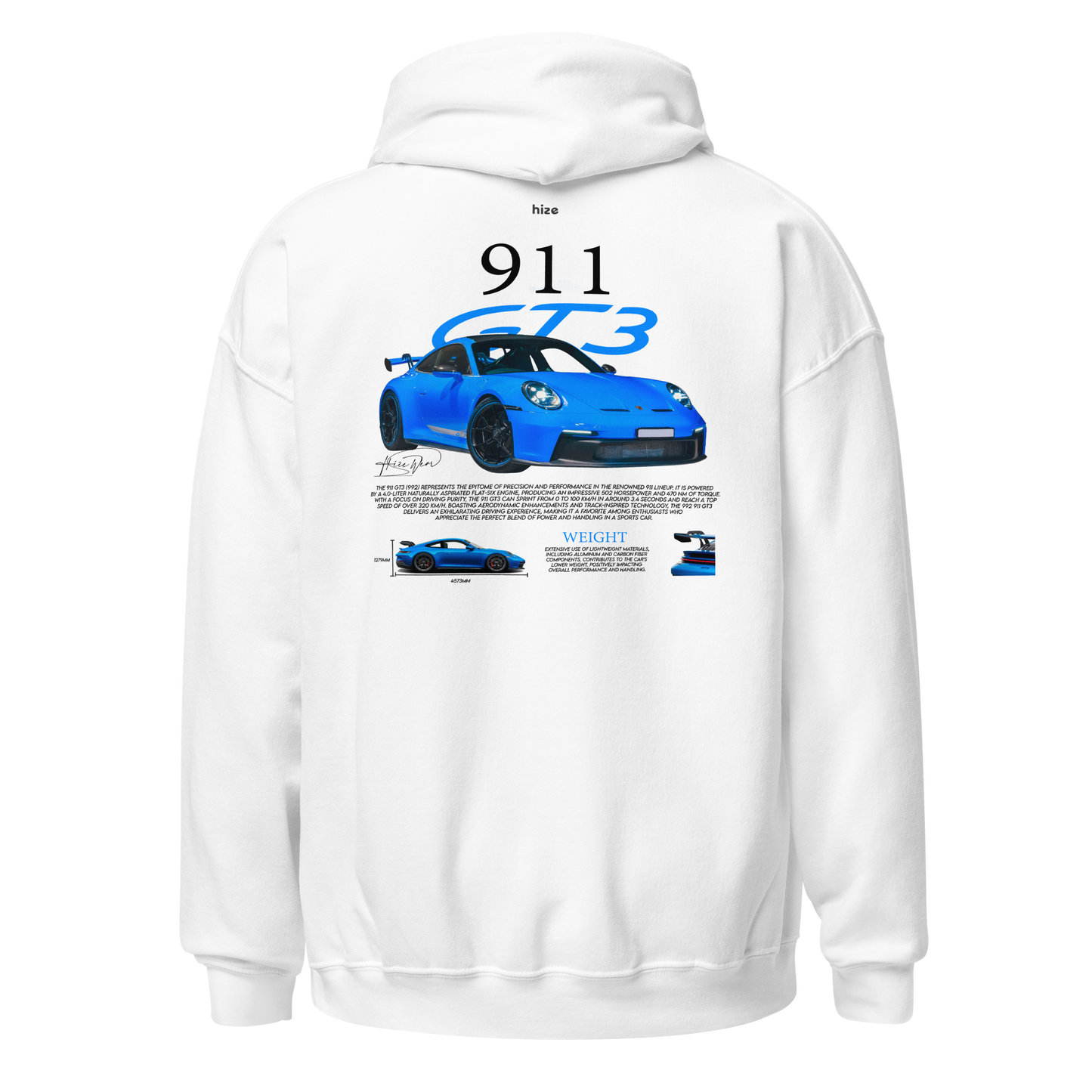 Porsche 911 GT3 992 Hoodie White in Stock