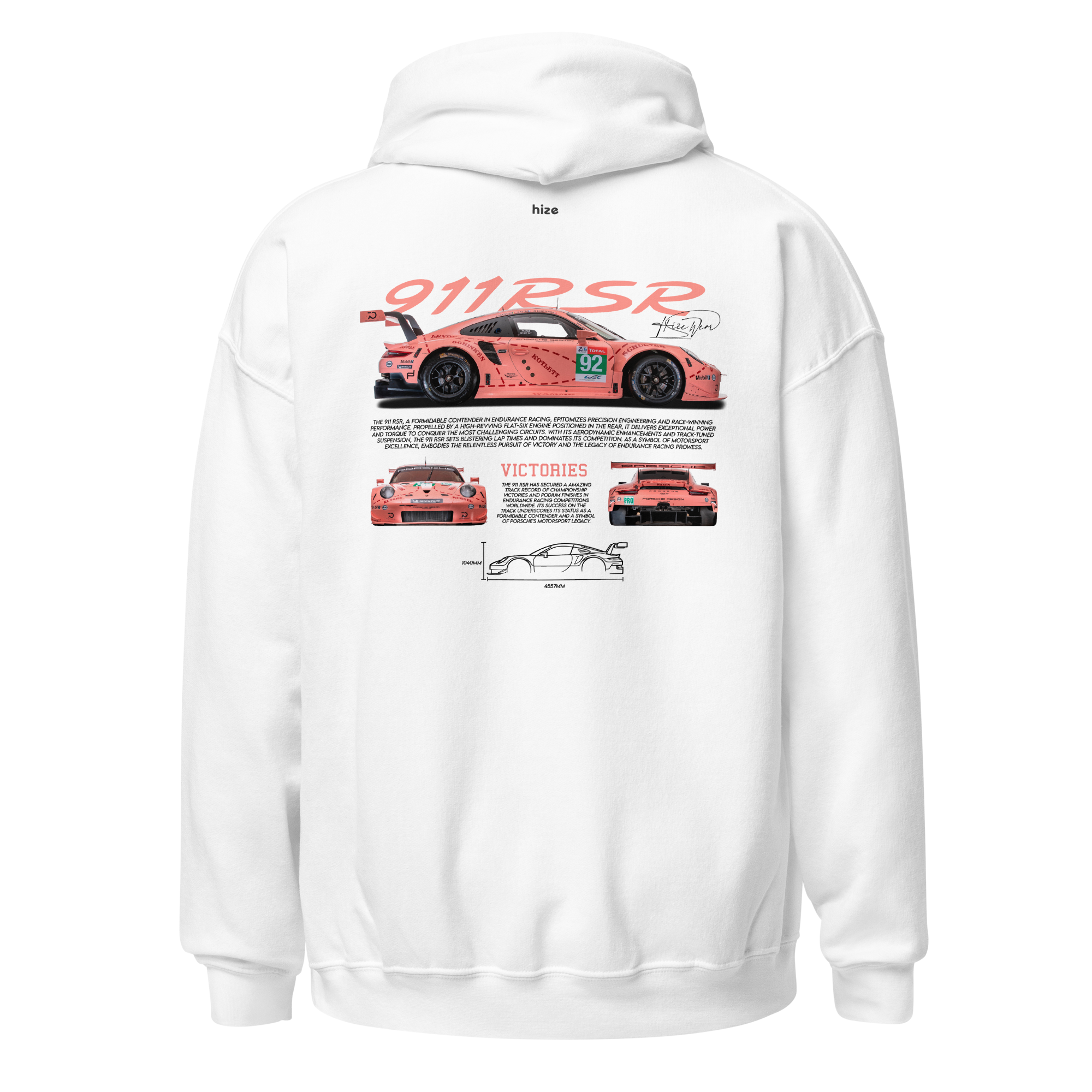 Porsche 911 RSR Hoodie White in Stock