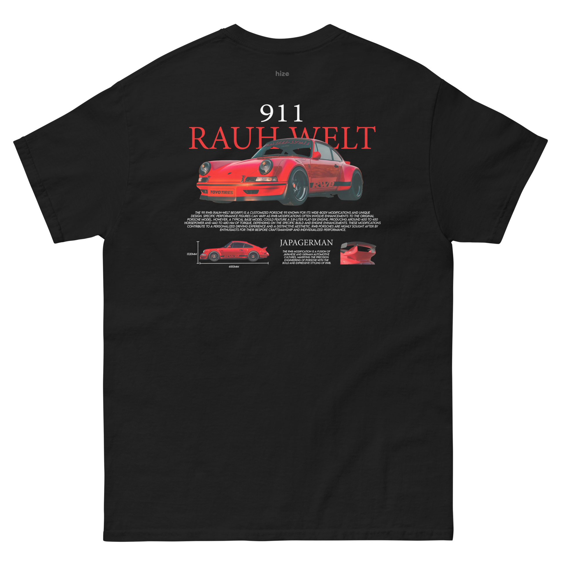 Porsche 911 RWB T-shirt Black in Stock