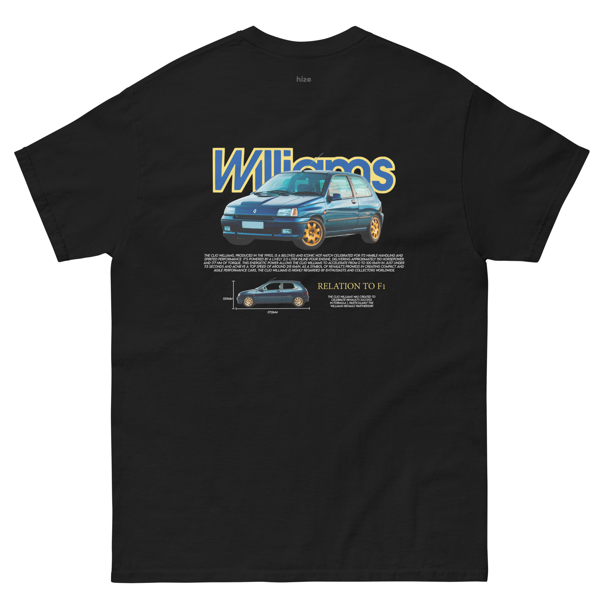 Renault Clio Williams T-shirt - Black Back
