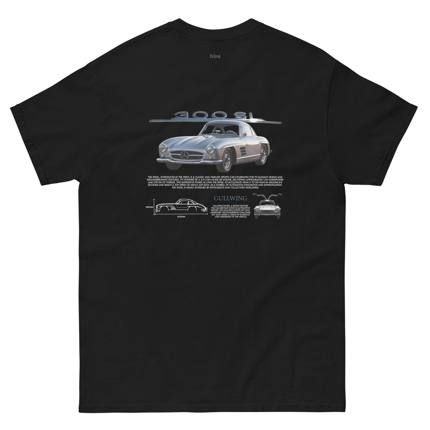 Mercedes-Benz 300 sl T-shirt - Black Back View
