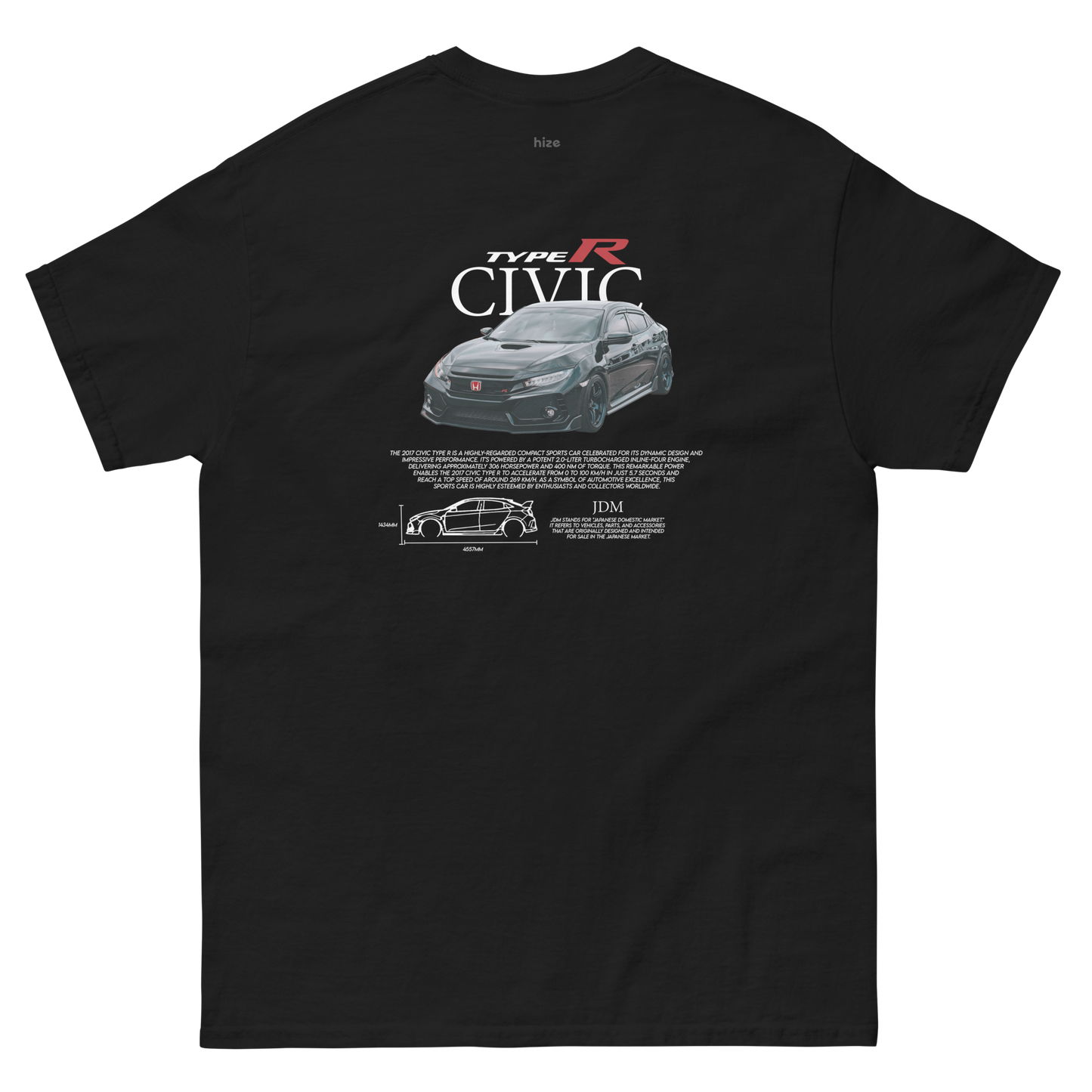 Honda Civic Type R T-shirt - Black Back
