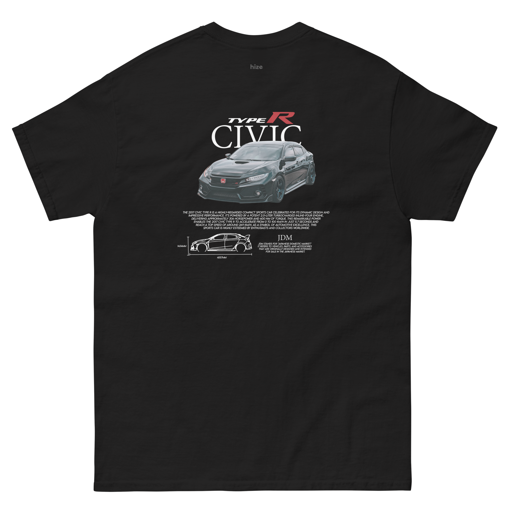 Honda Civic Type R T-shirt - Black Back