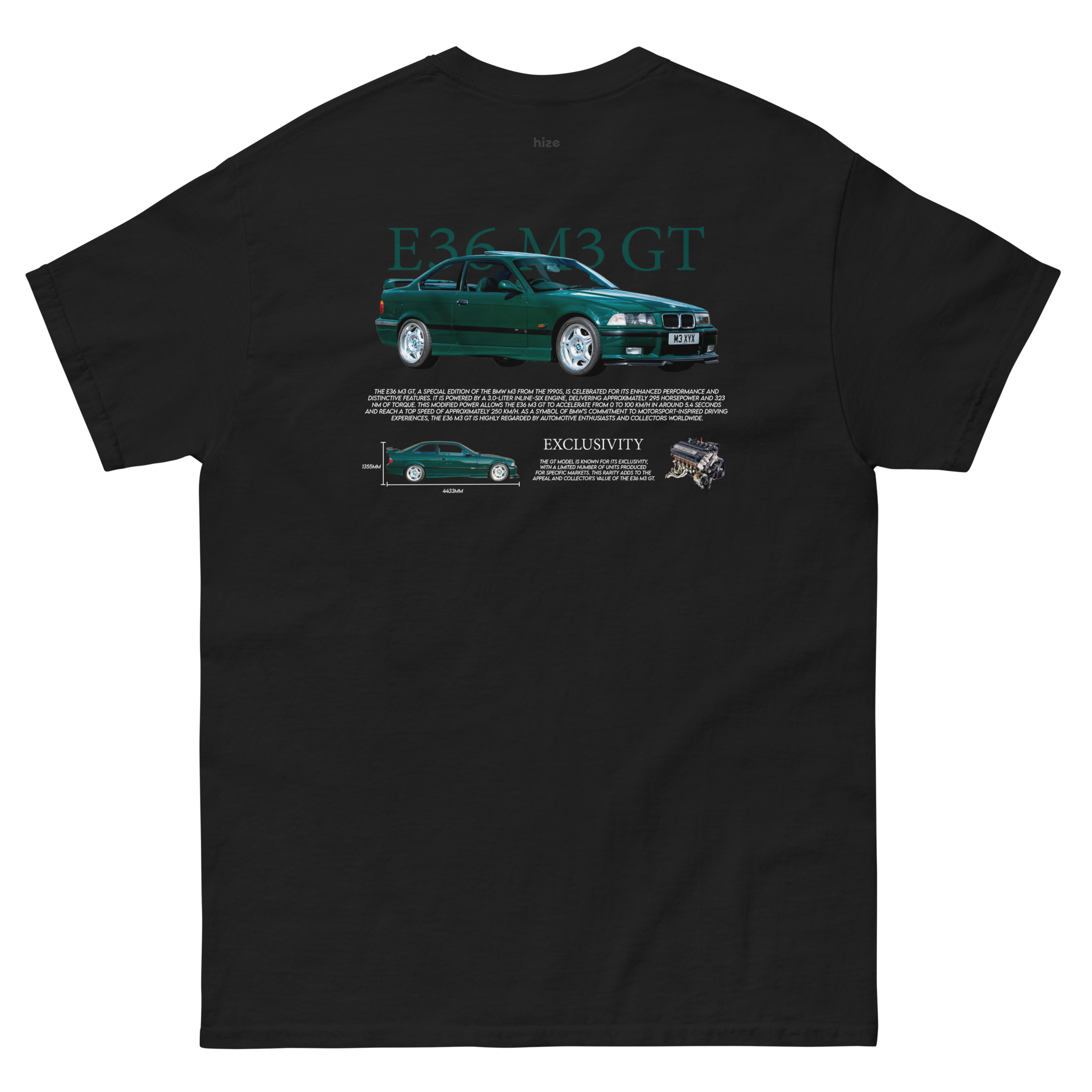BMW M3 E36 T-shirt - Black Back