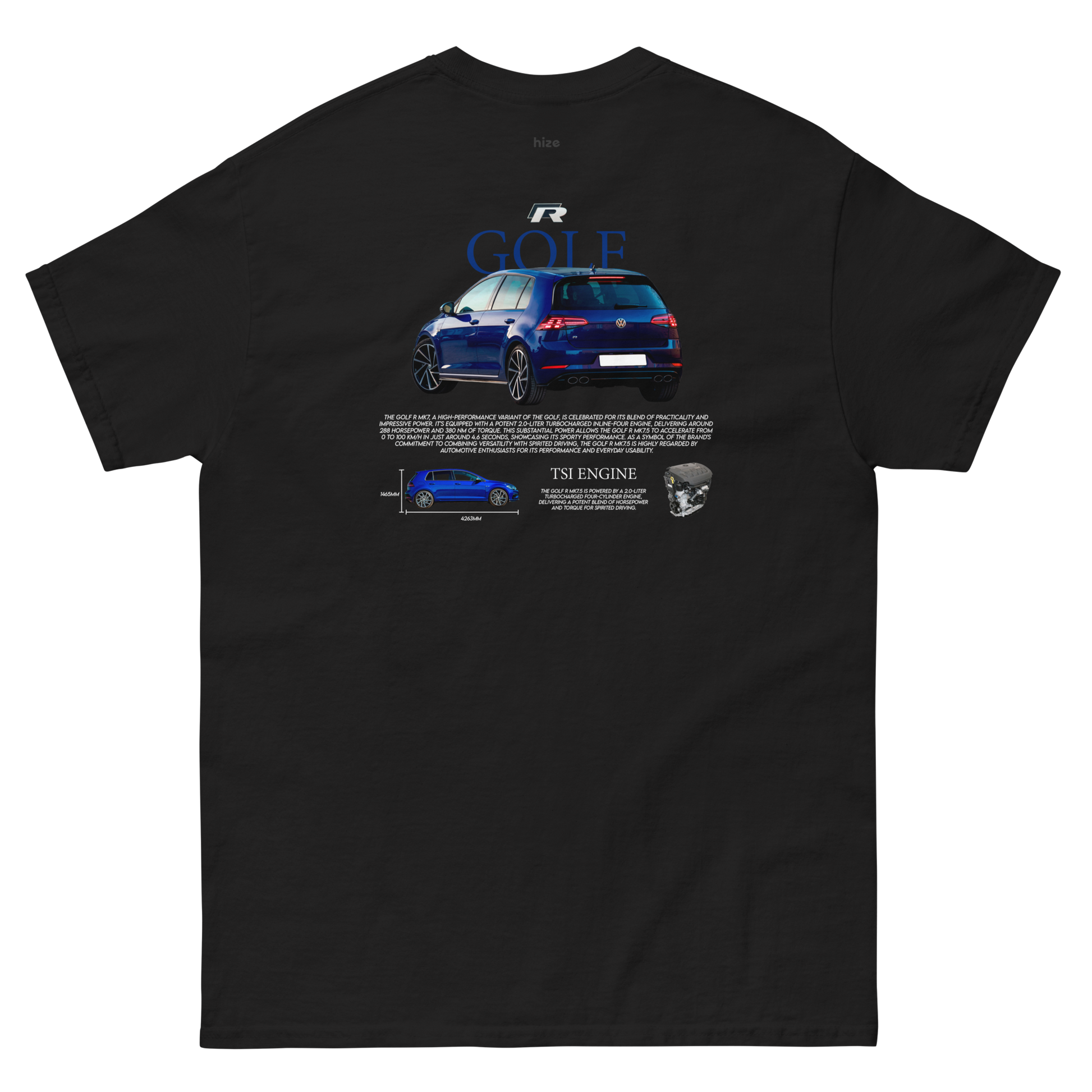 Volkswagen Golf R T-shirt - Black Back