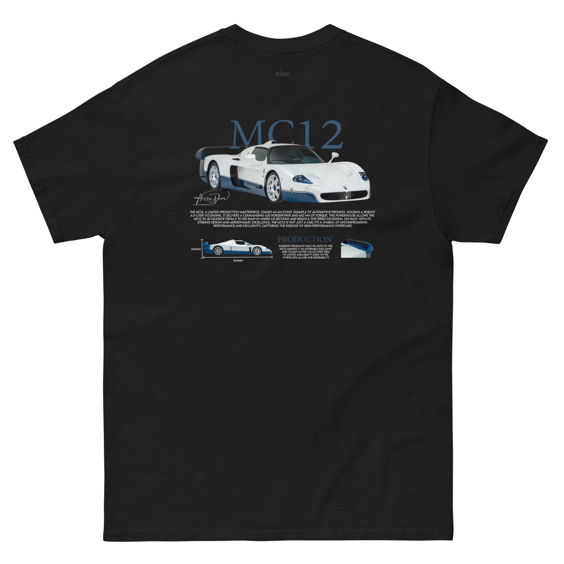 Maserati MC12 T-shirt - Black Back View