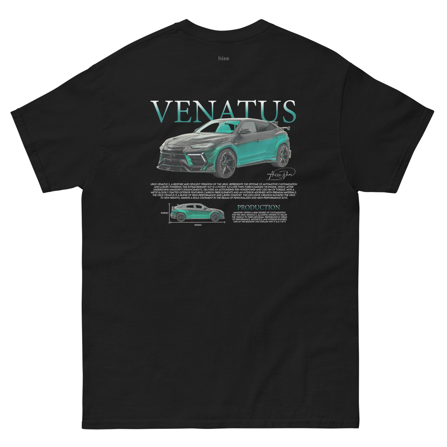 Lamborghini Urus Venatus S Mansory T-shirt - Black Back View