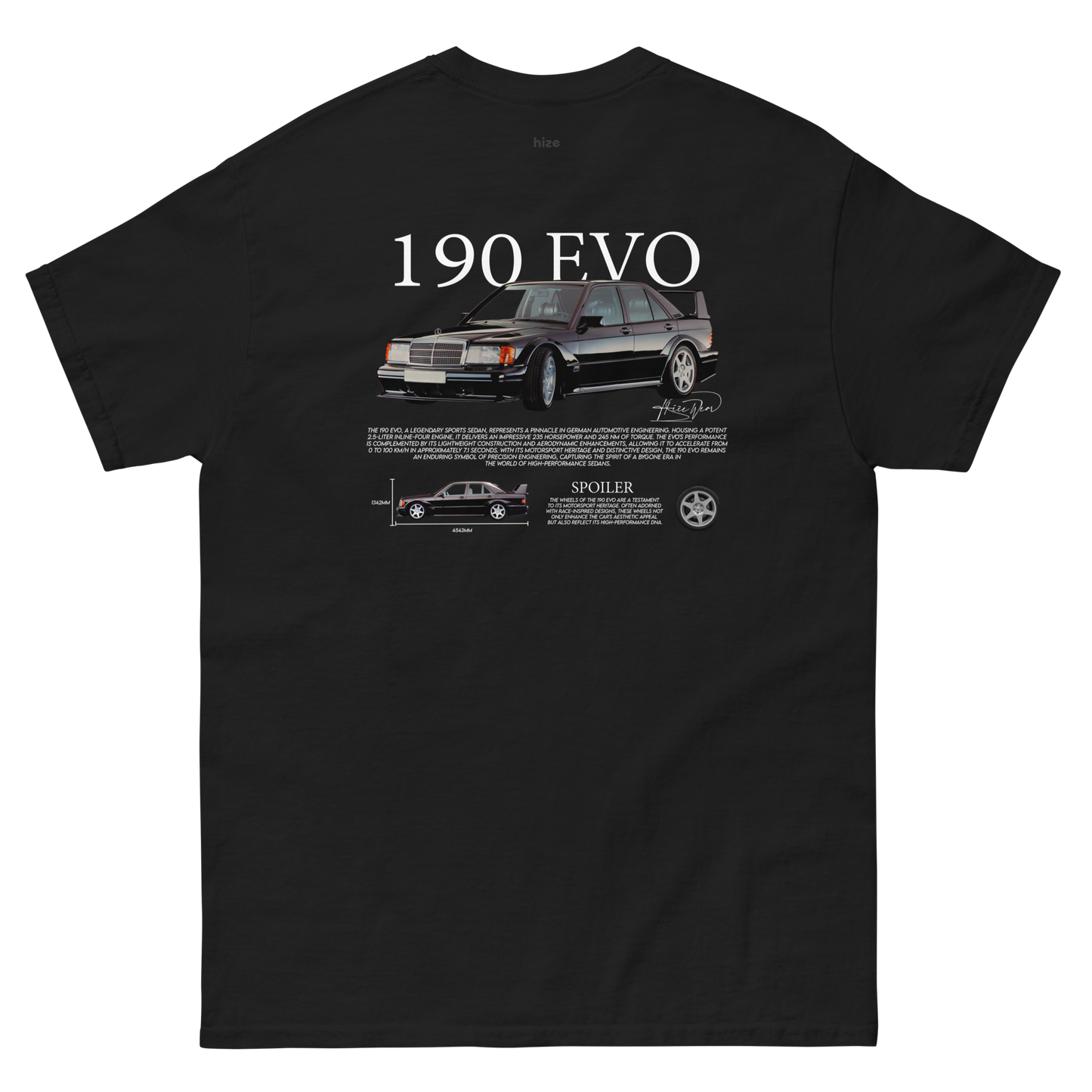 Mercedes-Benz 190 EVOLUTION II T-shirt - Black Back View