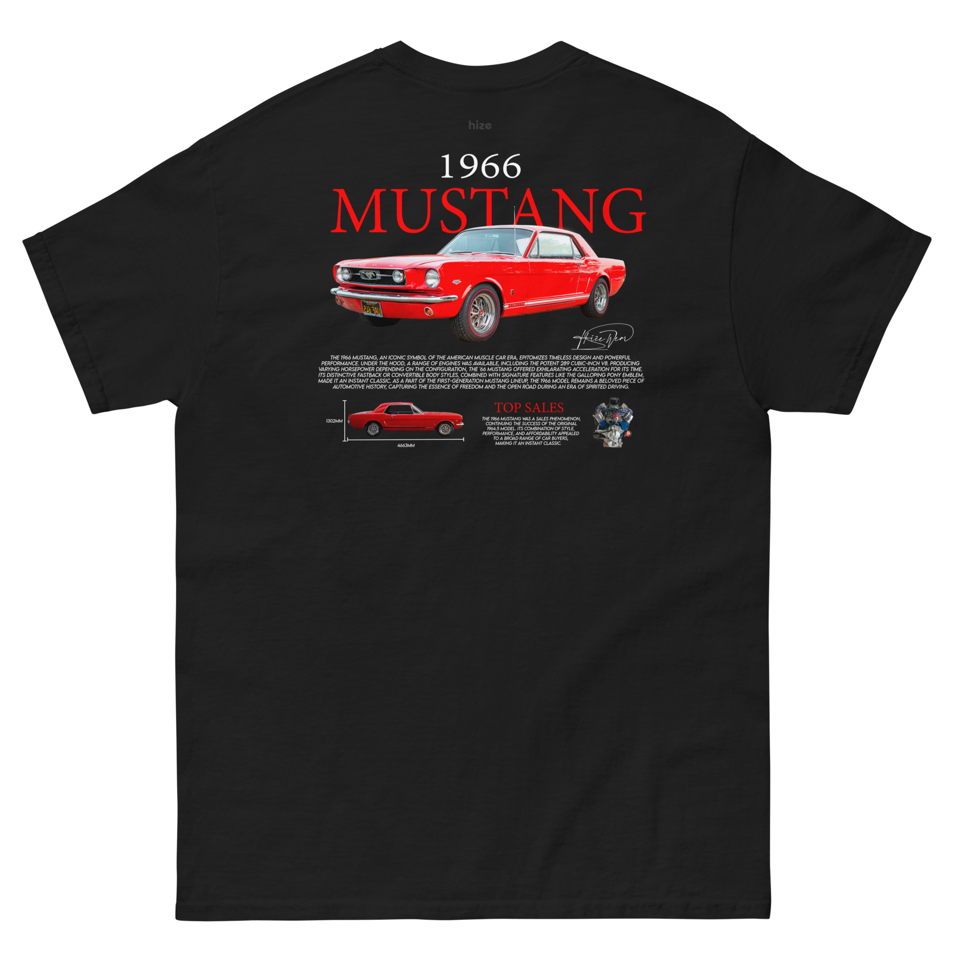 Ford Mustang Coupé 289 T-shirt - Black Back View