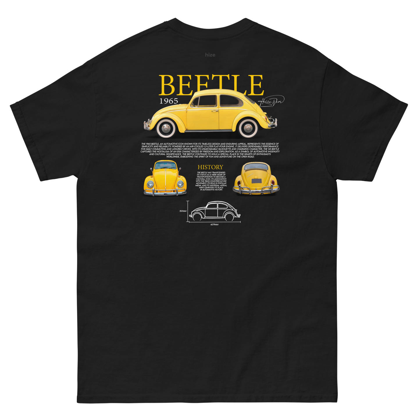 Volkswagen Beetle T-shirt - Black Back View