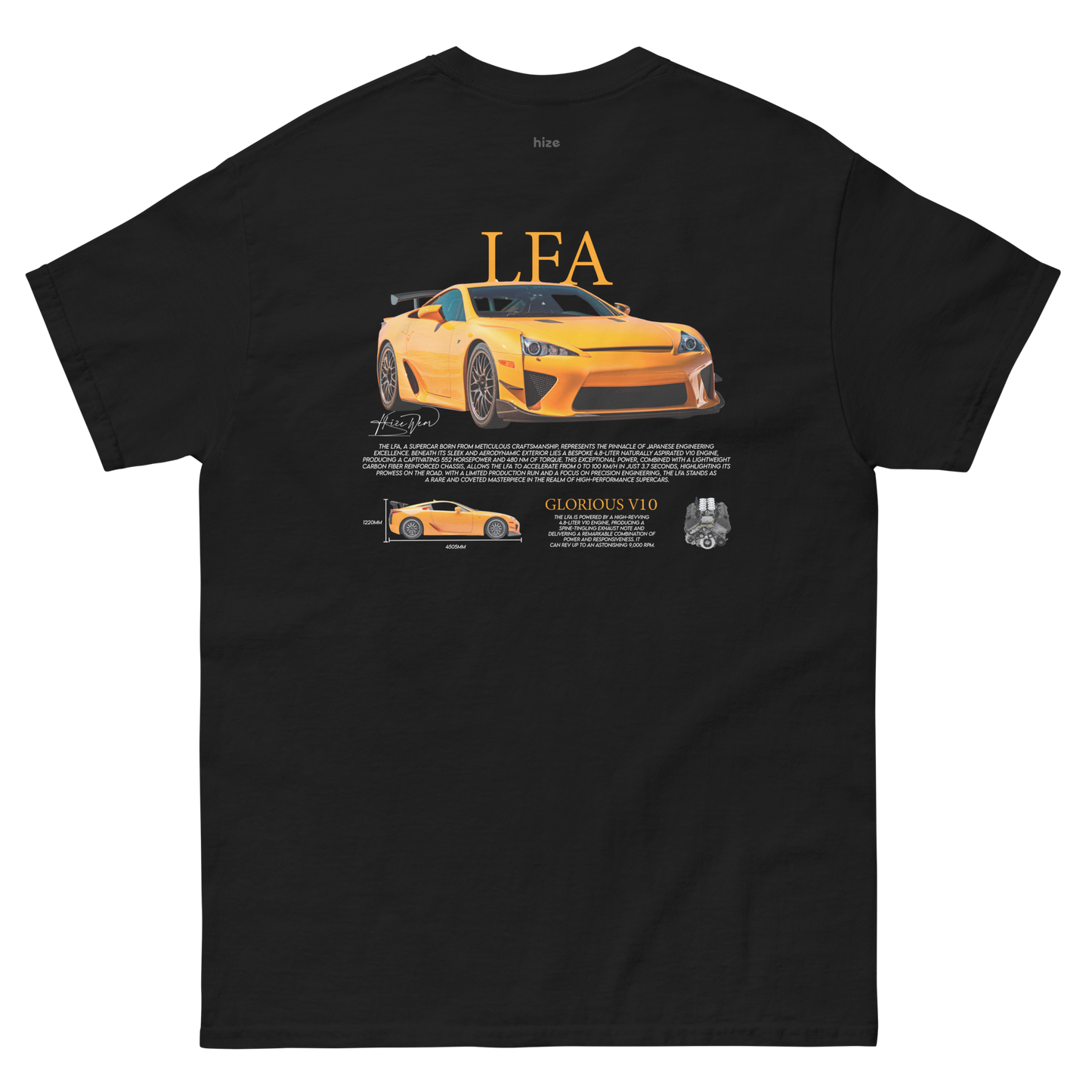 Lexus LFA T-shirt - Black Back