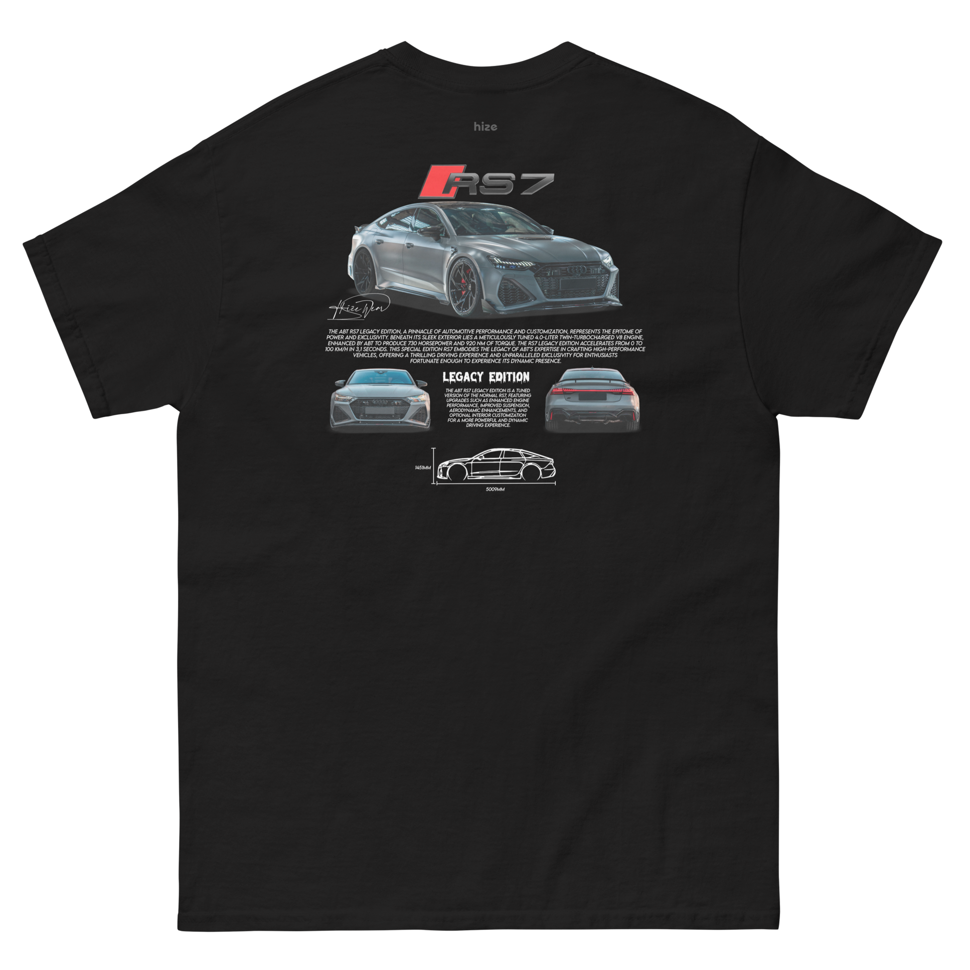AUDI RS 7 T-shirt - Black Back